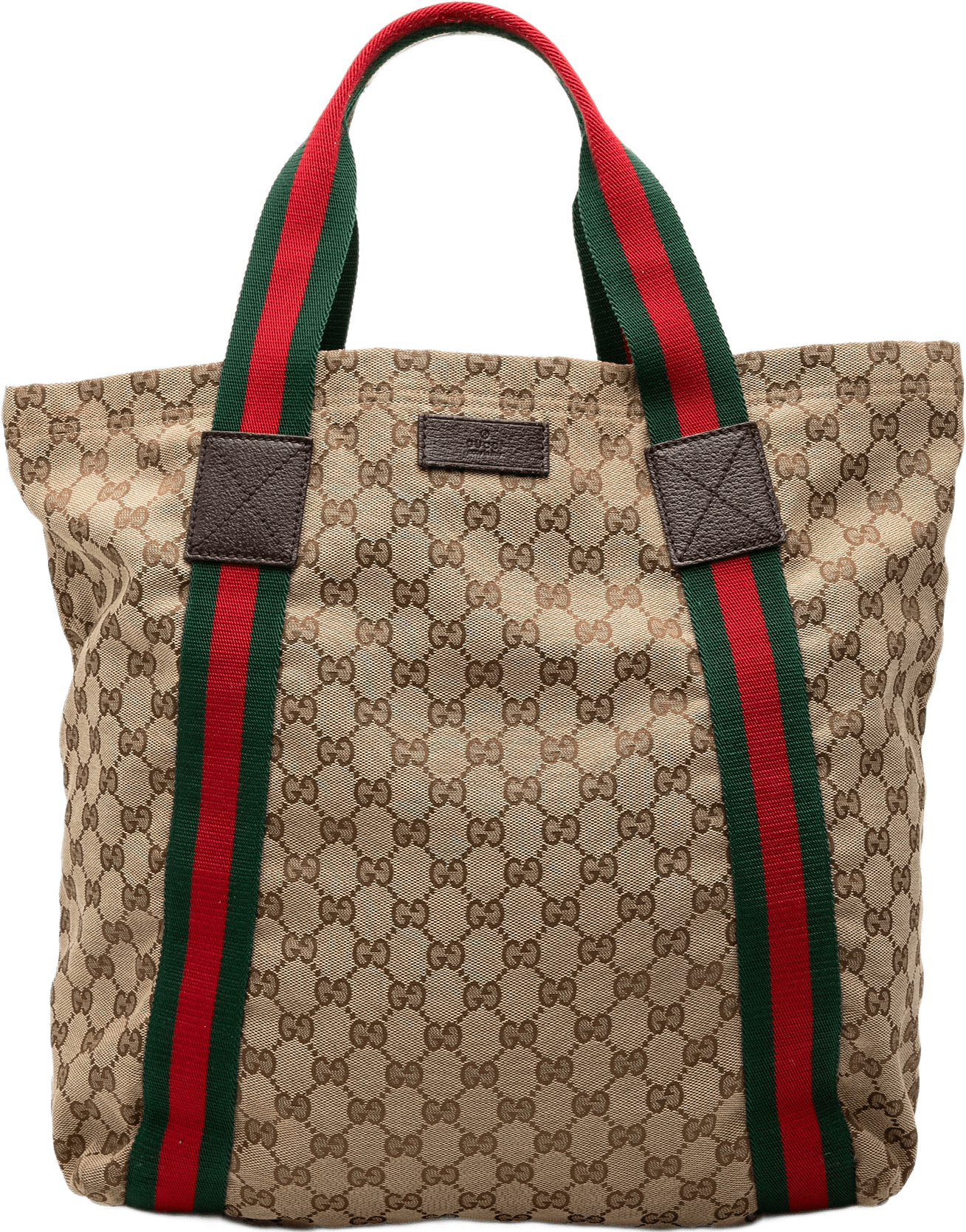 Gucci Gg Canvas Web Tote, från Luxclusif, i färgen beige.