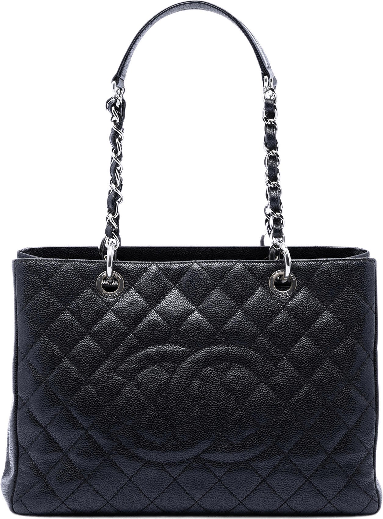 Chanel Caviar Grand Shopping Tote, från Luxclusif, i färgen black.