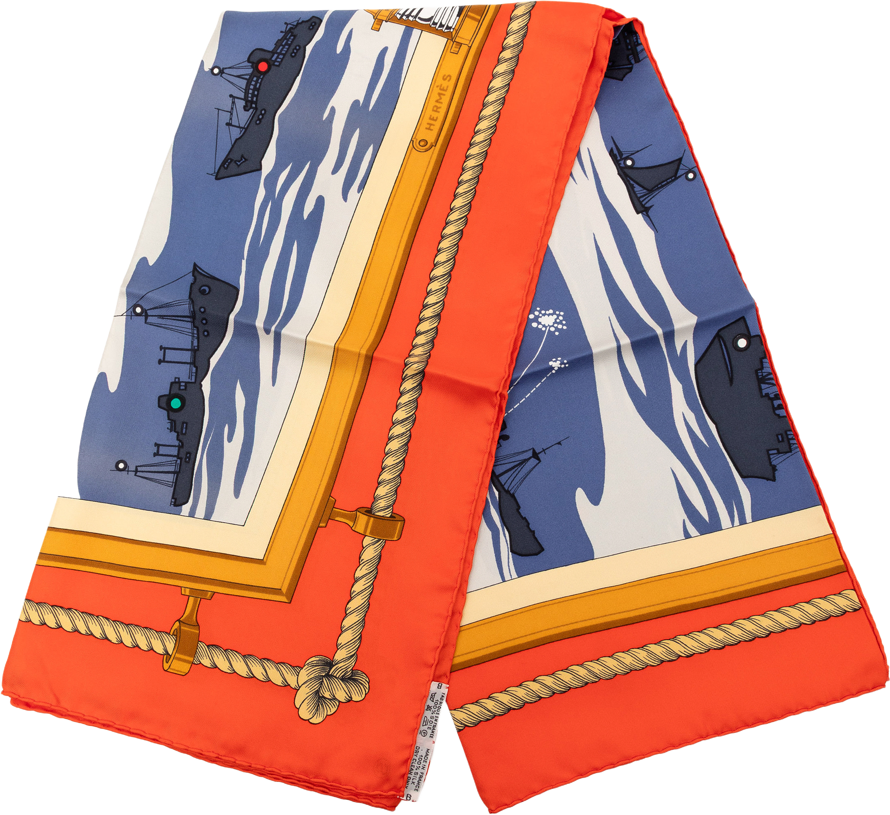 Hermès Feux De Route Silk Scarf 90, från Luxclusif, i färgen white.