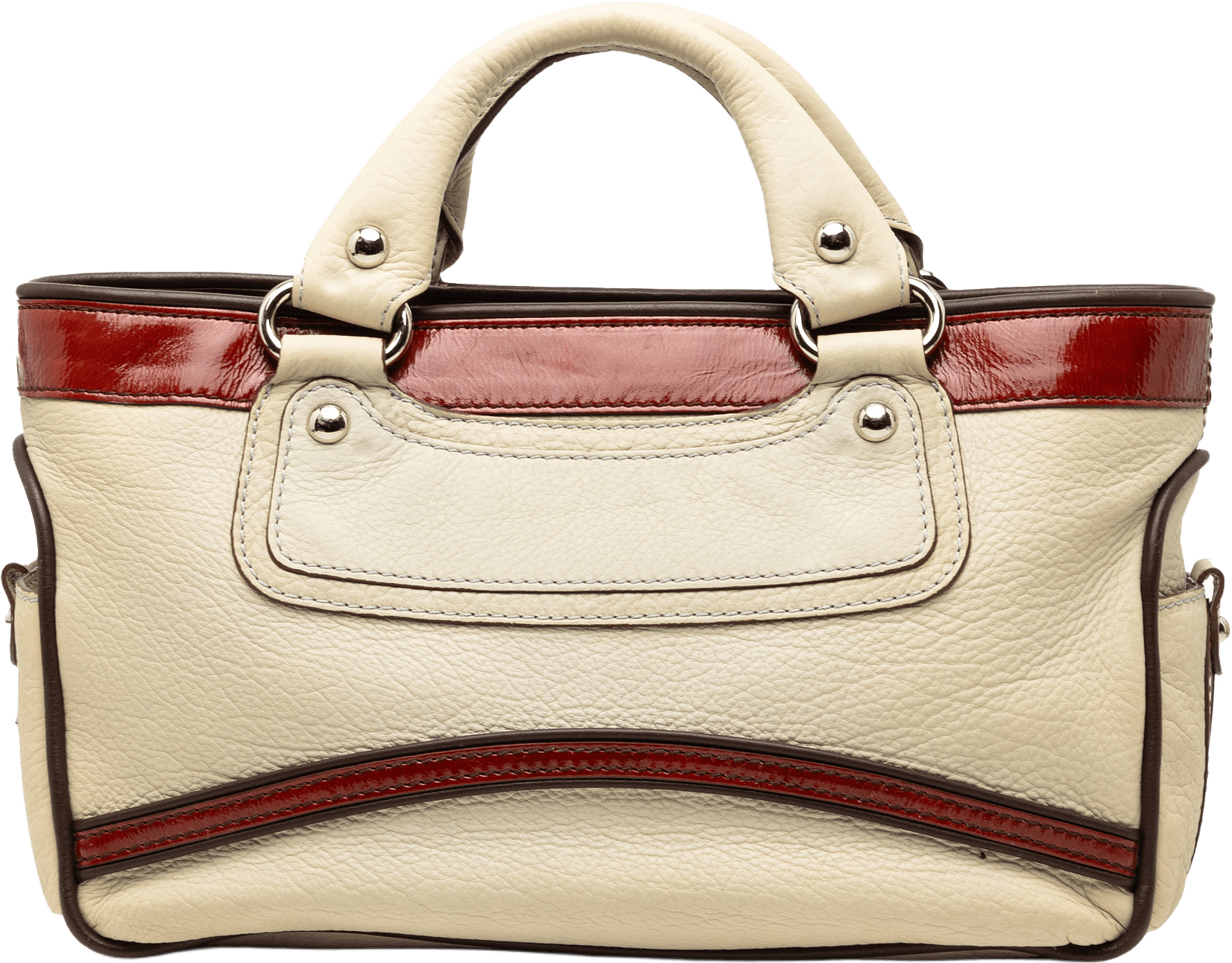 Celine Tricolor Leather Boogie Handbag, från Luxclusif, i färgen white.