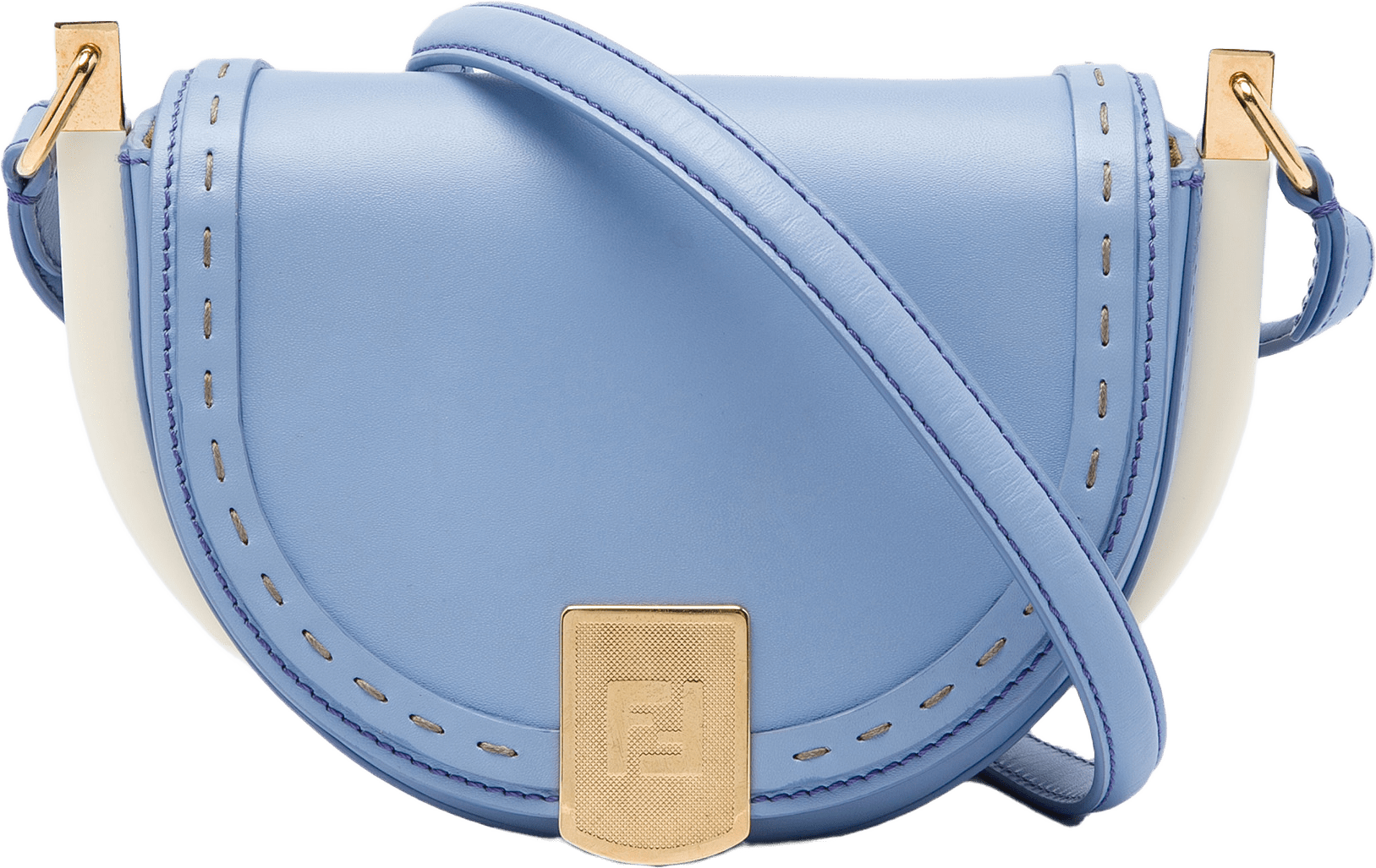 Fendi Leather Moonlight Crossbody, från Luxclusif, i färgen blå.