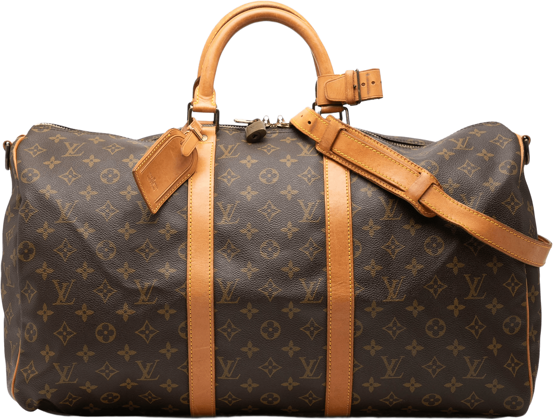 Louis Vuitton Monogram Keepall Bandouliere 50, från Luxclusif, i färgen brown.
