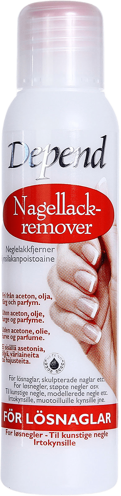 Nagellacksremover, röd, 100 ml, från Depend.