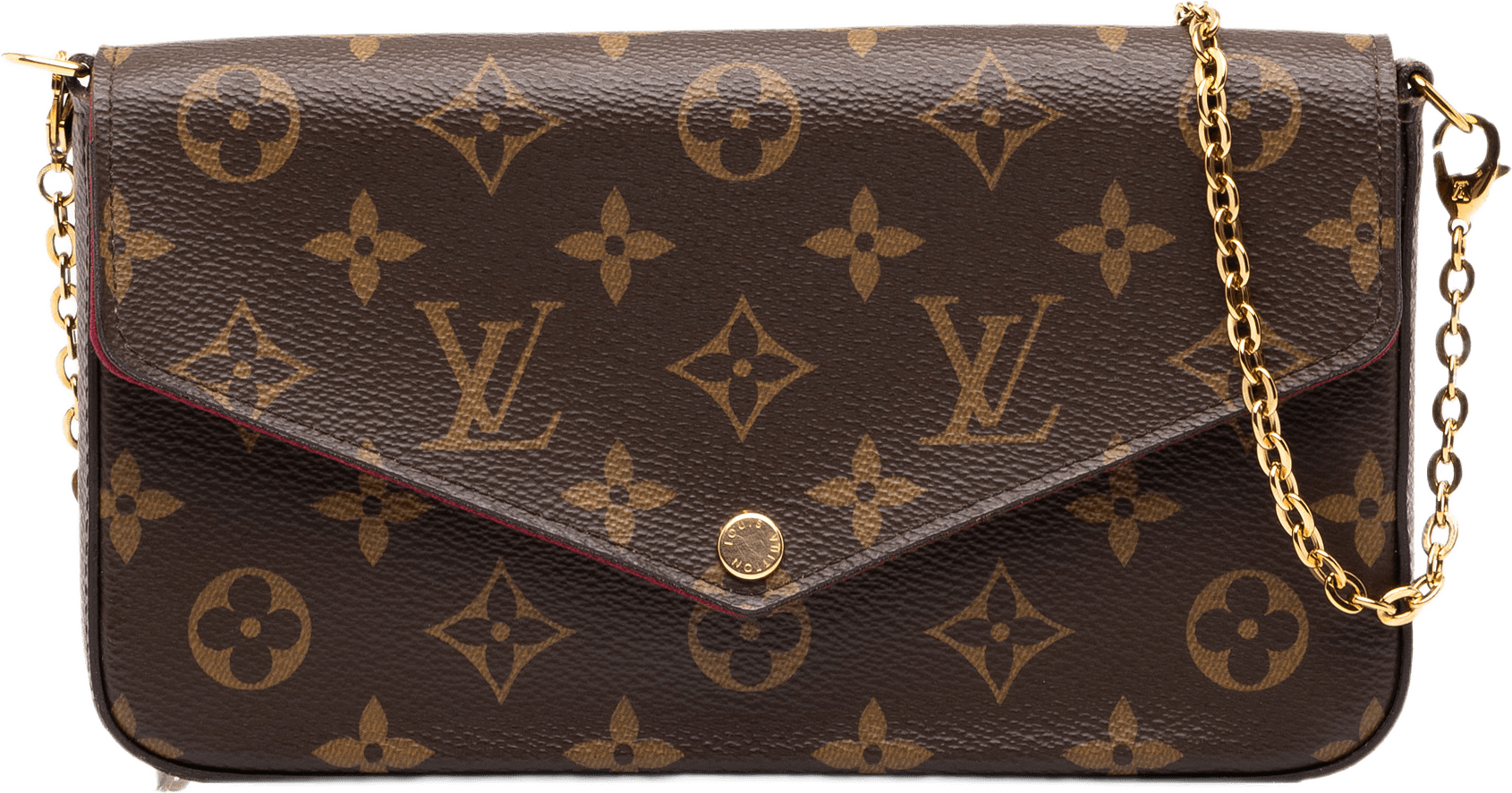 Louis Vuitton Monogram Pochette Felicie, från Luxclusif, i färgen brun.