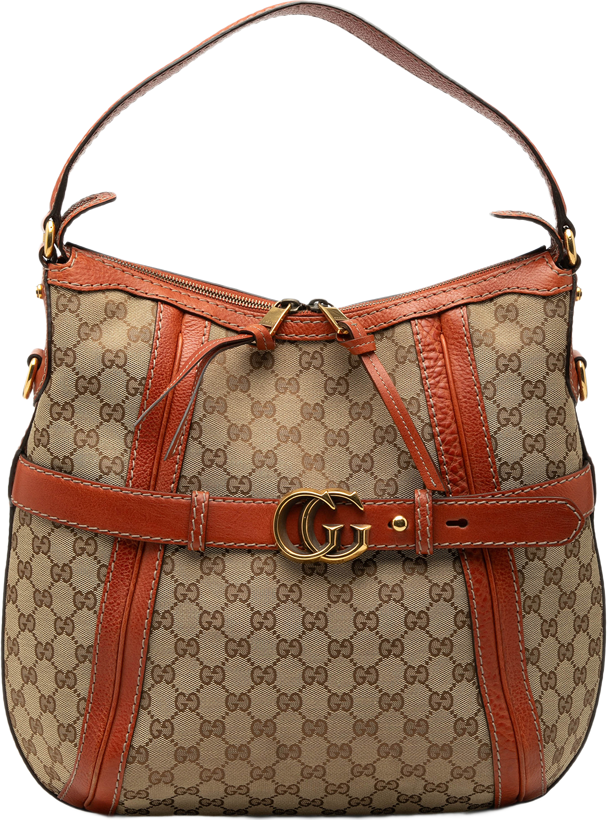 Gucci Medium Gg Canvas Running Satchel, från Luxclusif, i färgen beige.
