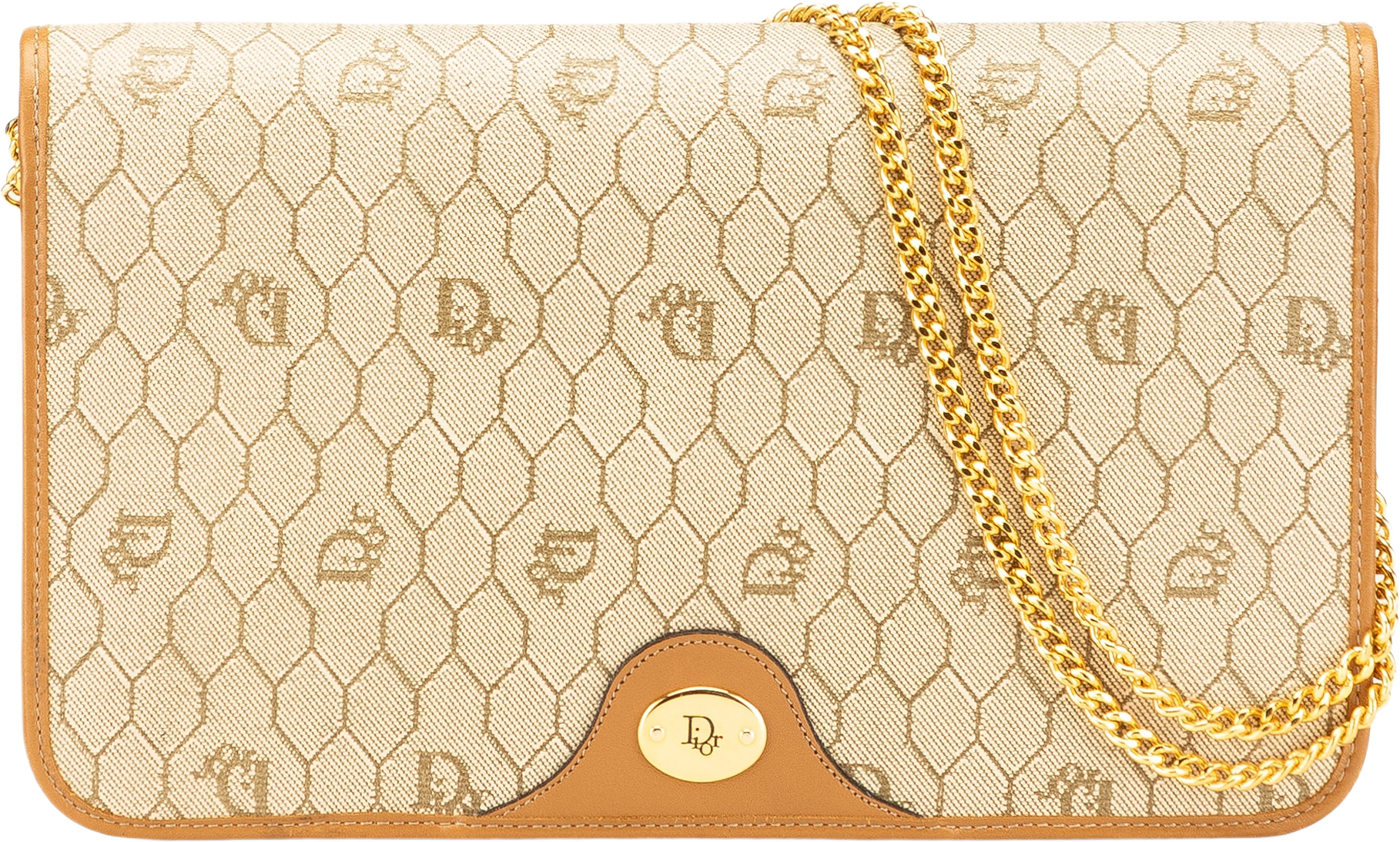 Dior Honeycomb Coated Canvas Chain Shoulder Bag