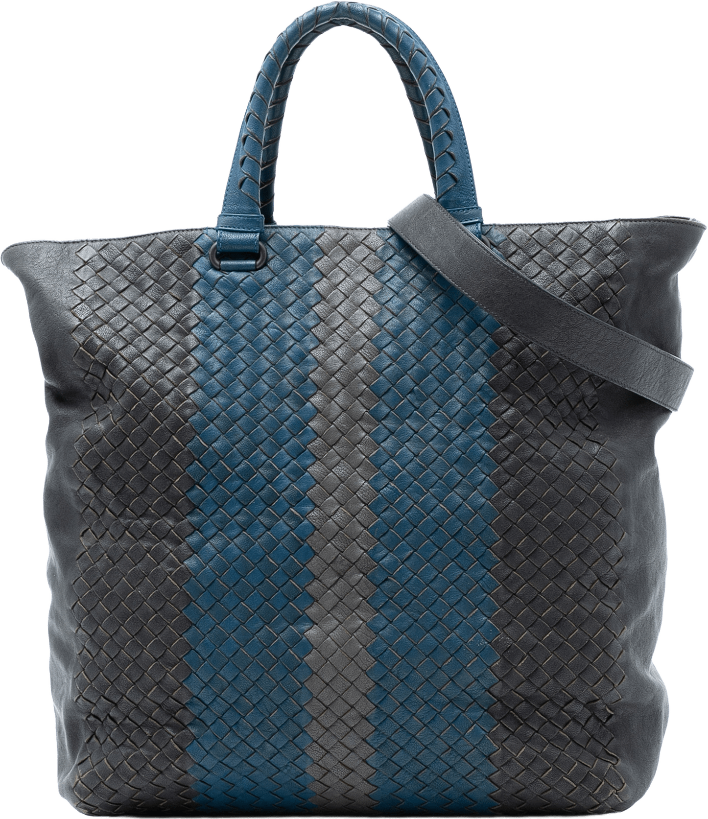 Bottega Veneta Tricolor Nappa Intrecciato Convertible Tote, från Luxclusif, i färgen black.