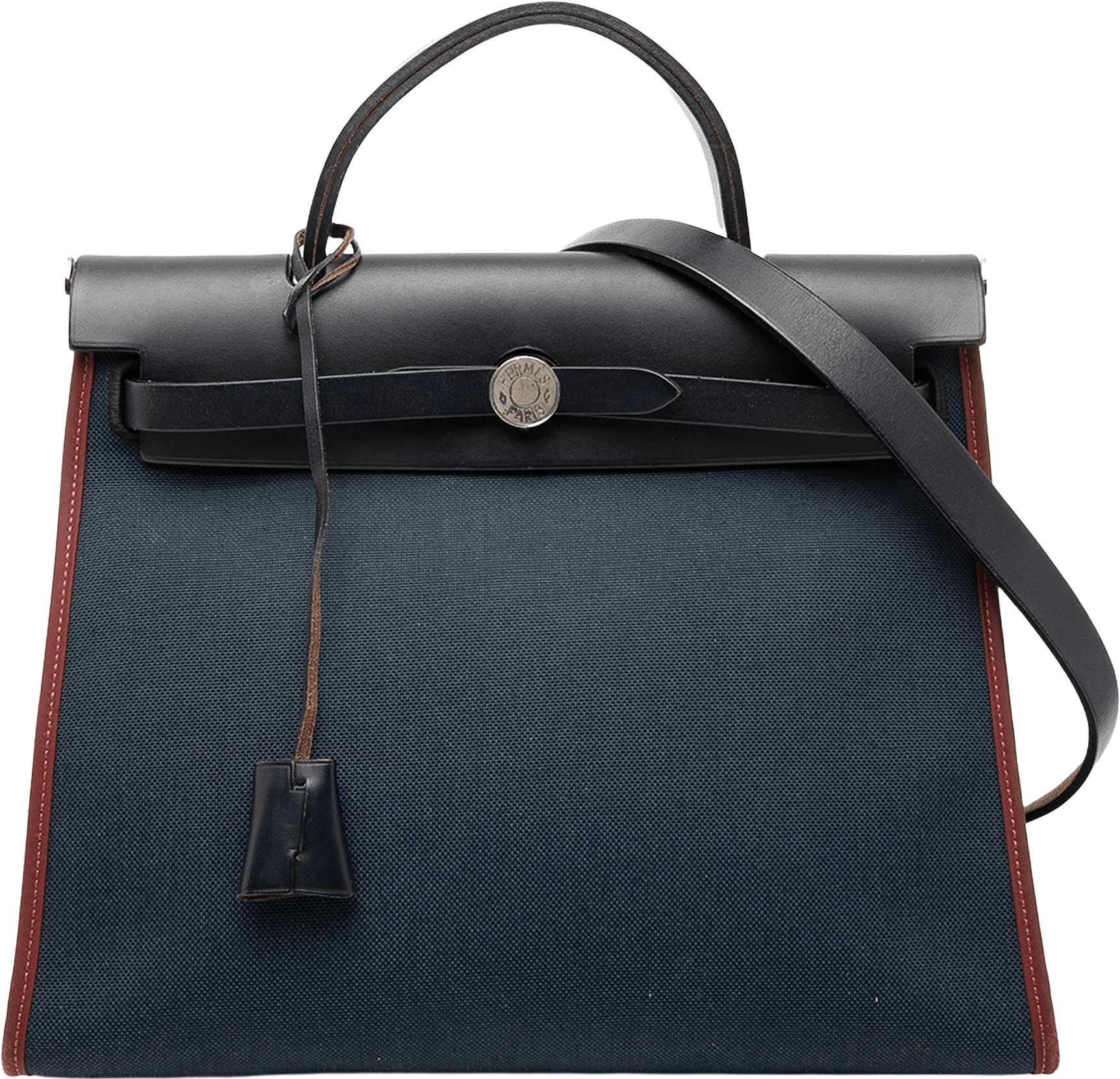 Hermès Toile Herbag Zip 31, från Luxclusif, i färgen navy.