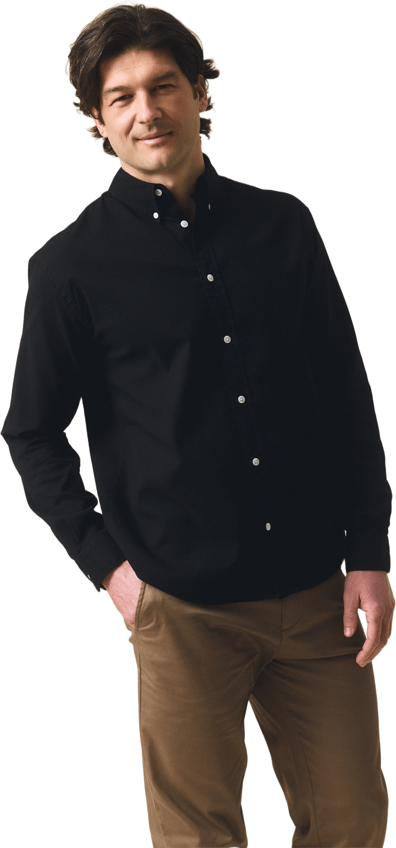 Loose Supima Oxford B.d Shirt, från Lexington, i färgen black.