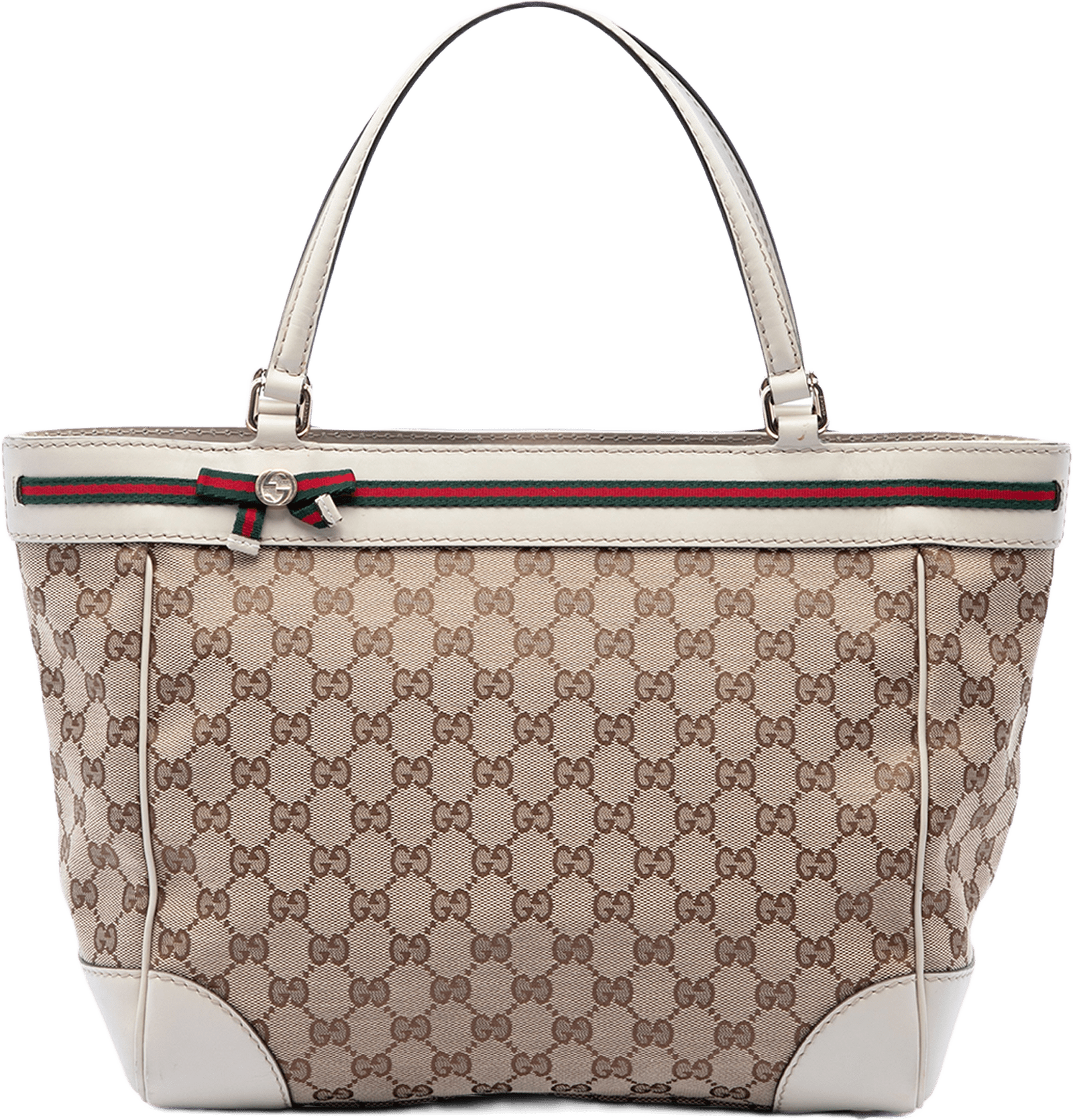 Gucci Gg Canvas Web Mayfair Tote, från Luxclusif, i färgen vit.
