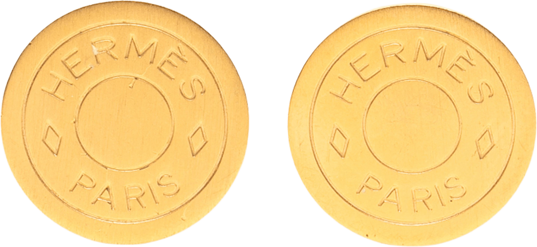 Hermès Gold Plated Bijouterie Fantaisie Clou De Selle Clip On Earrings, från Luxclusif, i färgen gold.