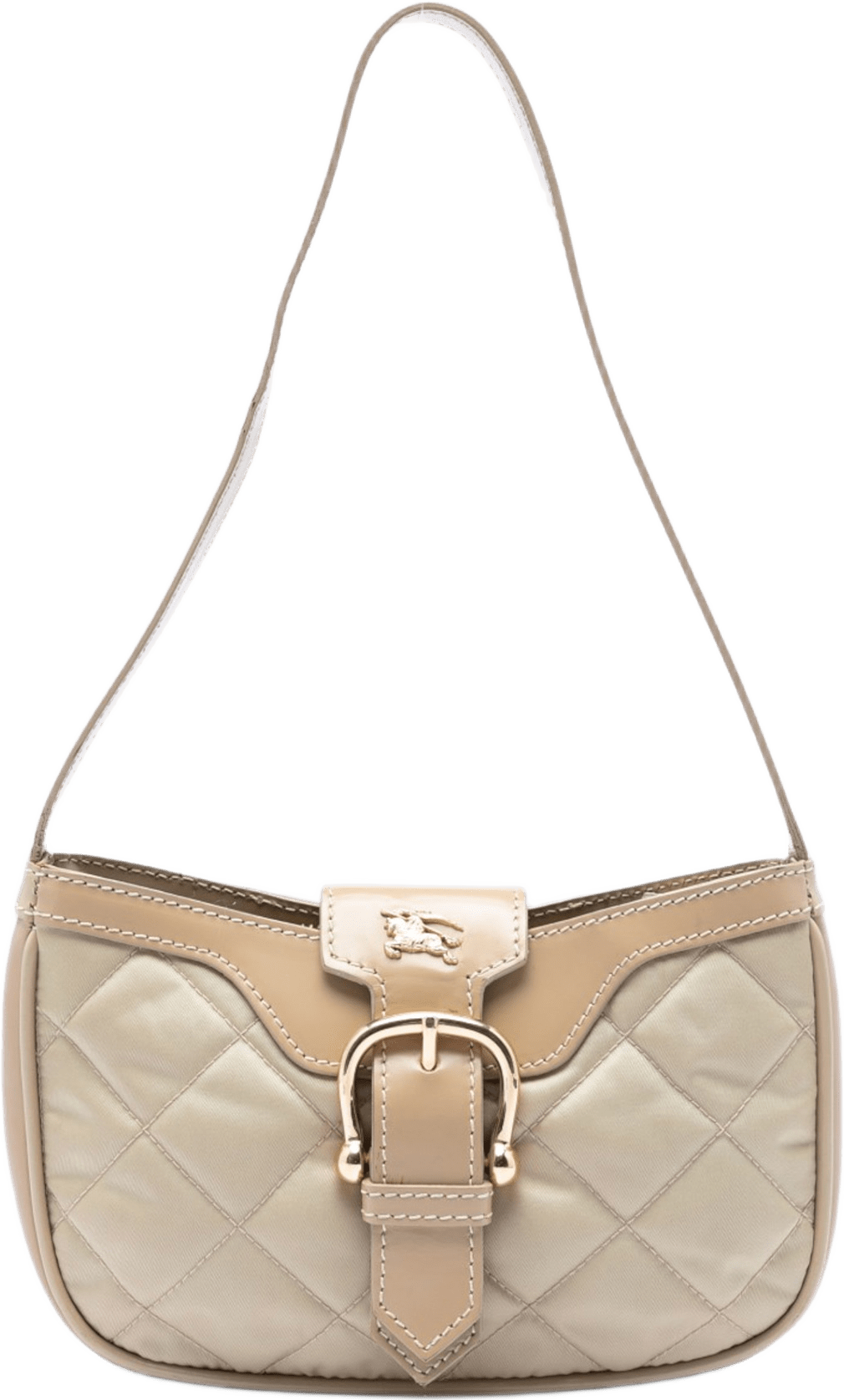 Burberry Quilted Nylon And Leather Sophie Shoulder Bag, från Luxclusif, i färgen light beige.