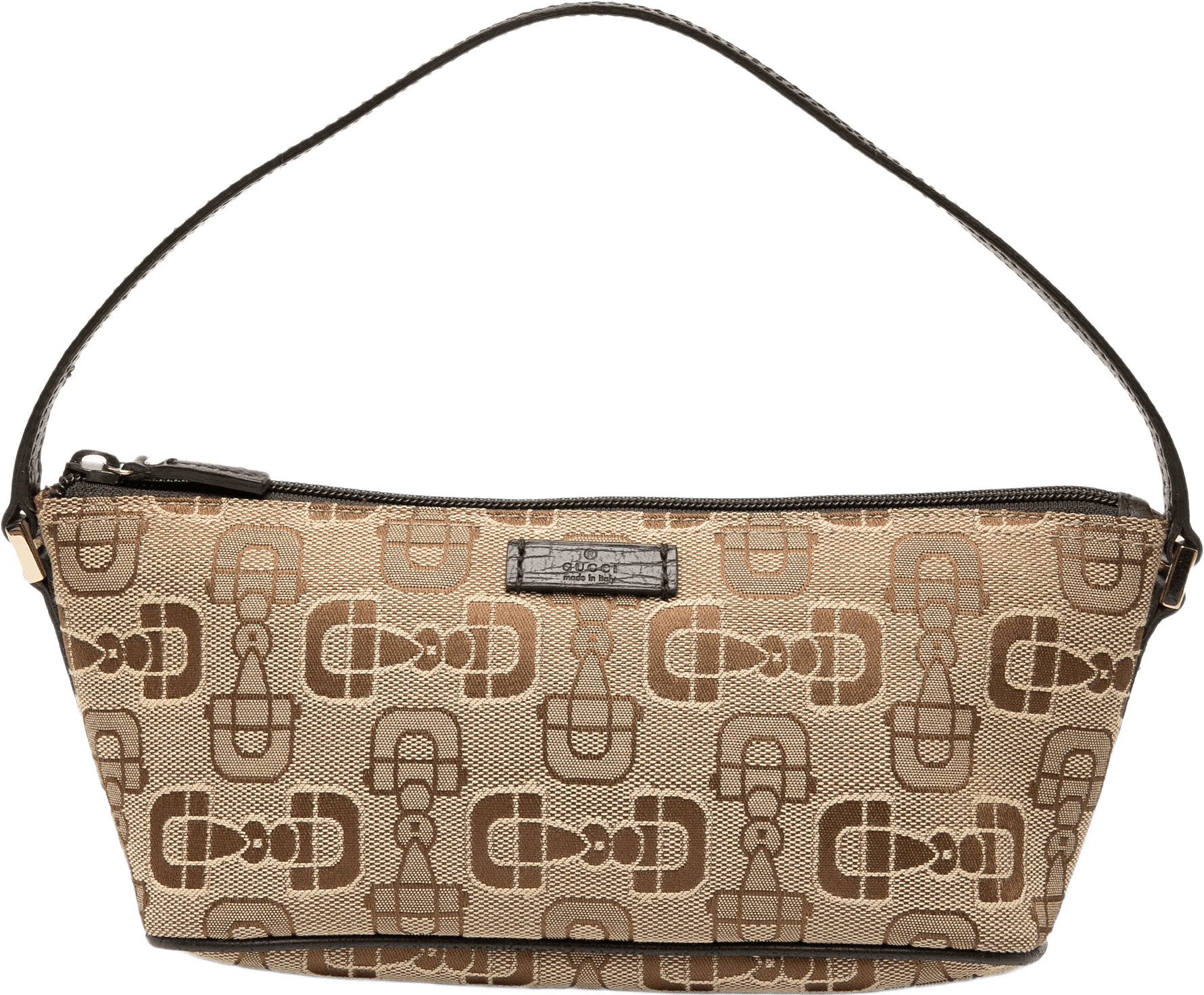 Gucci Printed Canvas Horsebit Boat, från Luxclusif, i färgen beige.