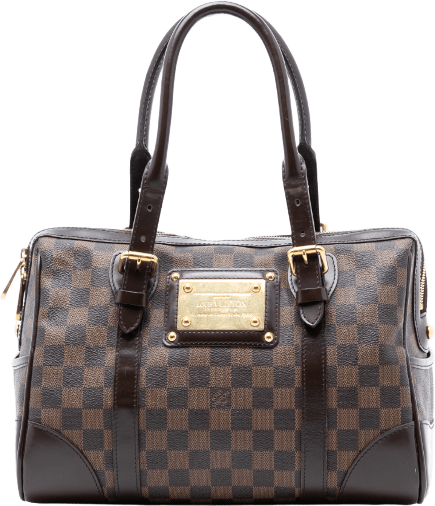 Louis Vuitton Damier Ebene Berkeley, från Luxclusif, i färgen brown.