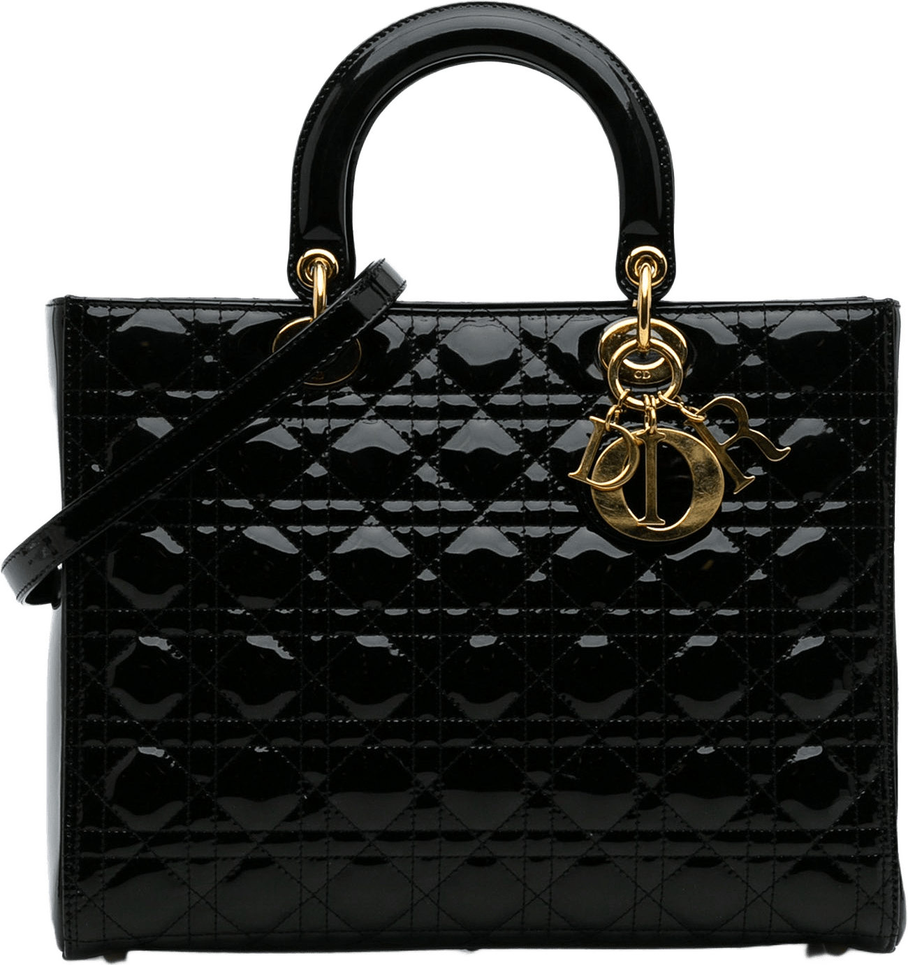 Dior Large Patent Cannage Lady Dior