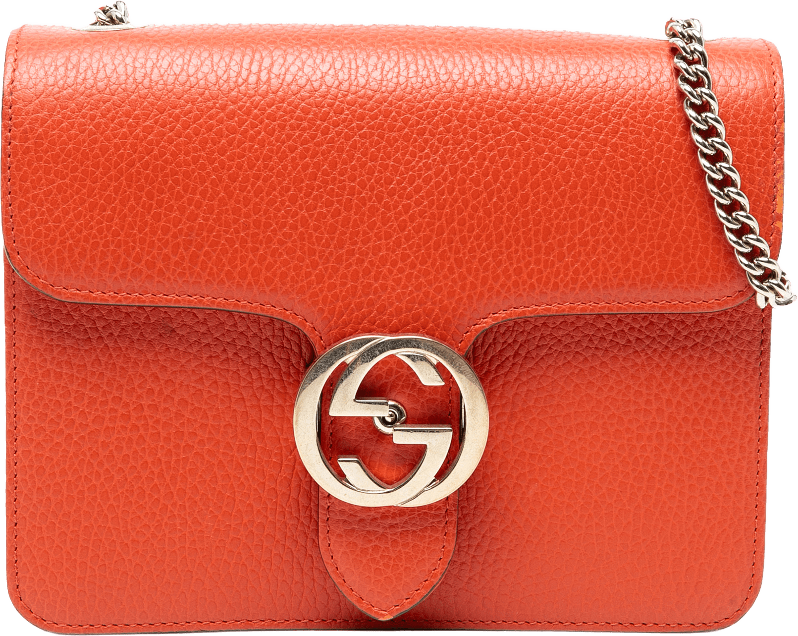 Gucci Small Dollar Calfskin Interlocking G Crossbody, från Luxclusif, i färgen orange.
