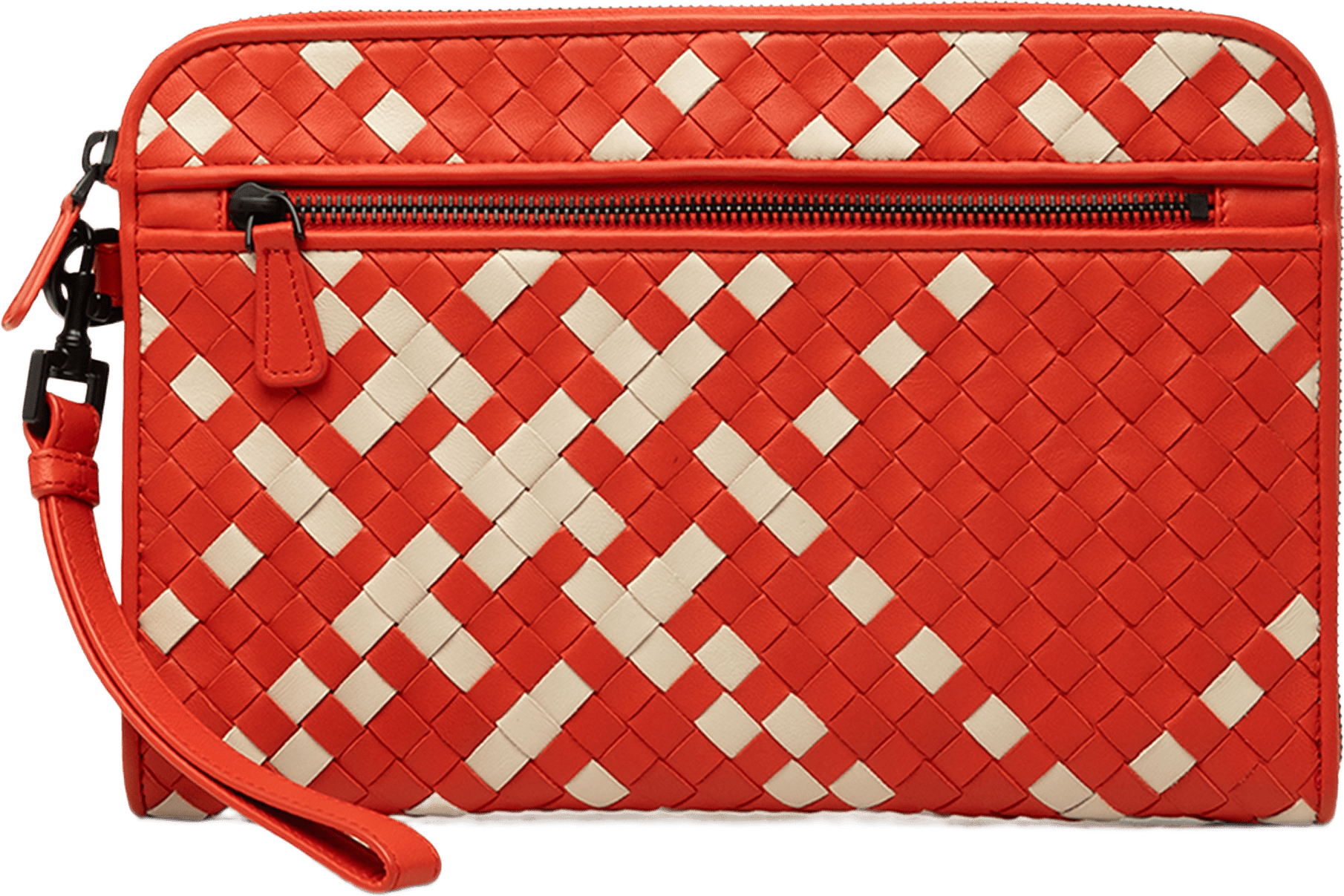 Bottega Veneta Bicolor Nappa Intrecciato Document Case, från Luxclusif, i färgen orange.