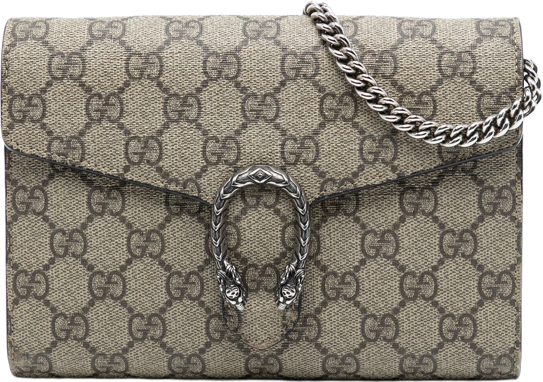 Gucci Gg Supreme Dionysus Chain Wallet, från Luxclusif, i färgen beige.