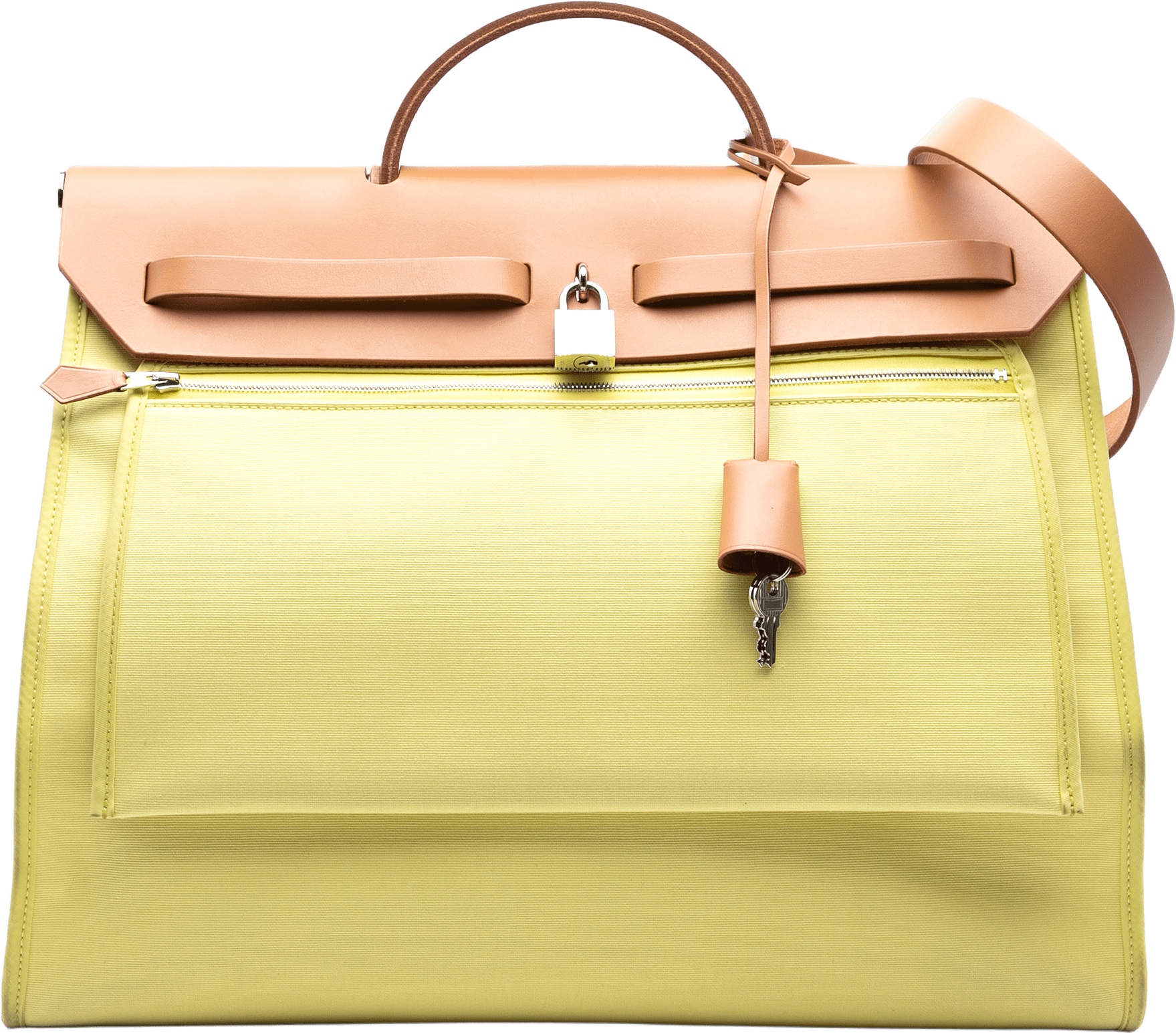 Hermès Toile Herbag Zip 39, från Luxclusif, i färgen yellow.
