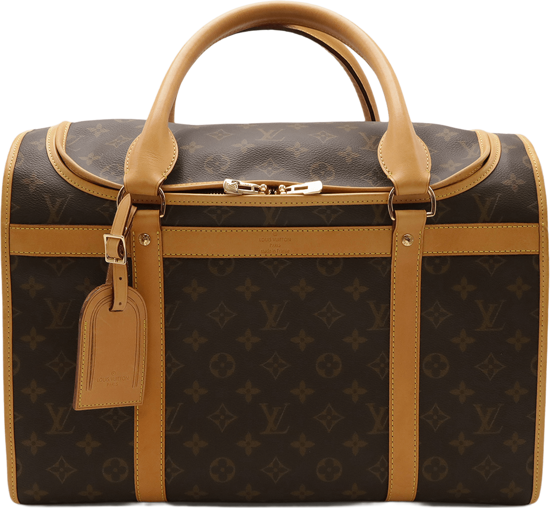 Louis Vuitton Monogram Sac Chien Pet Carrier 40, från Luxclusif, i färgen brun.