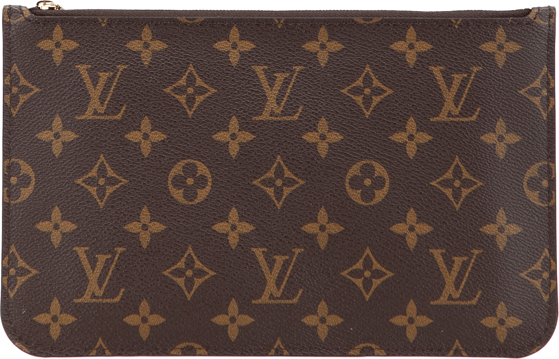 Louis Vuitton Monogram Neverfull Pochette, från Luxclusif, i färgen brown.