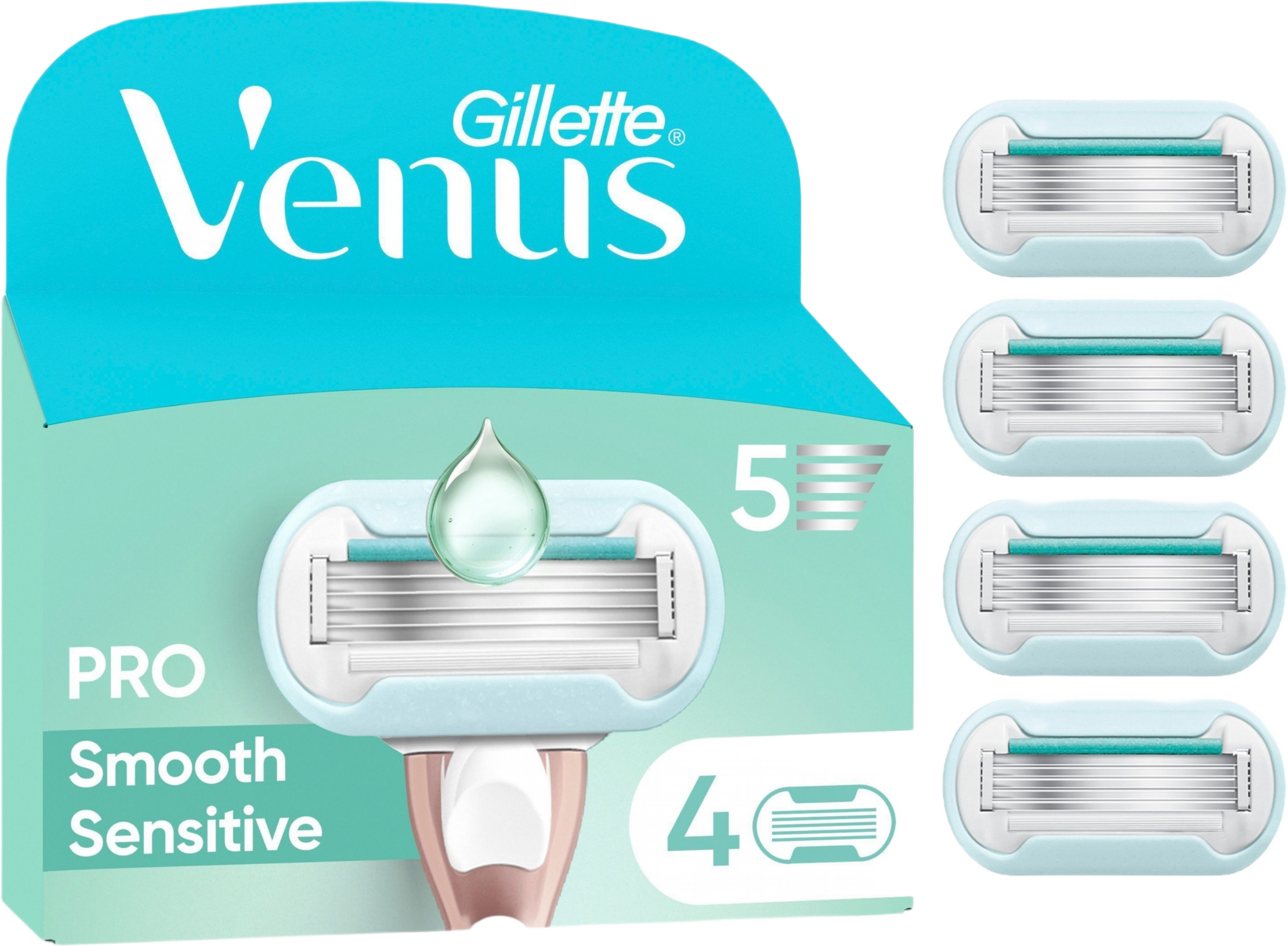 Gillette Venus Pro Smooth Sensitive Rakblad, 4 st, från Venus.
