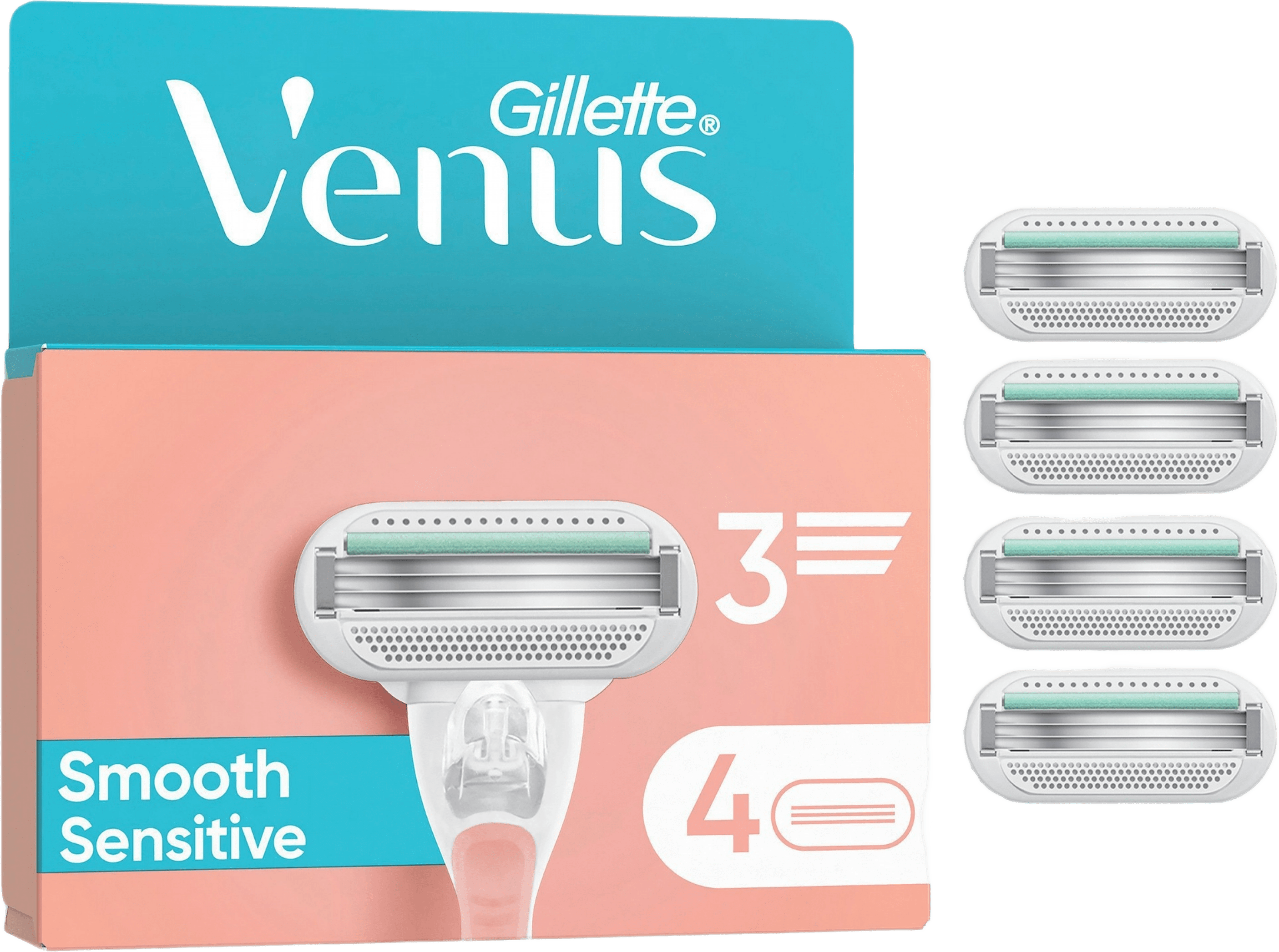 Gillette Venus Smooth Sensitive Rakblad, 4 st