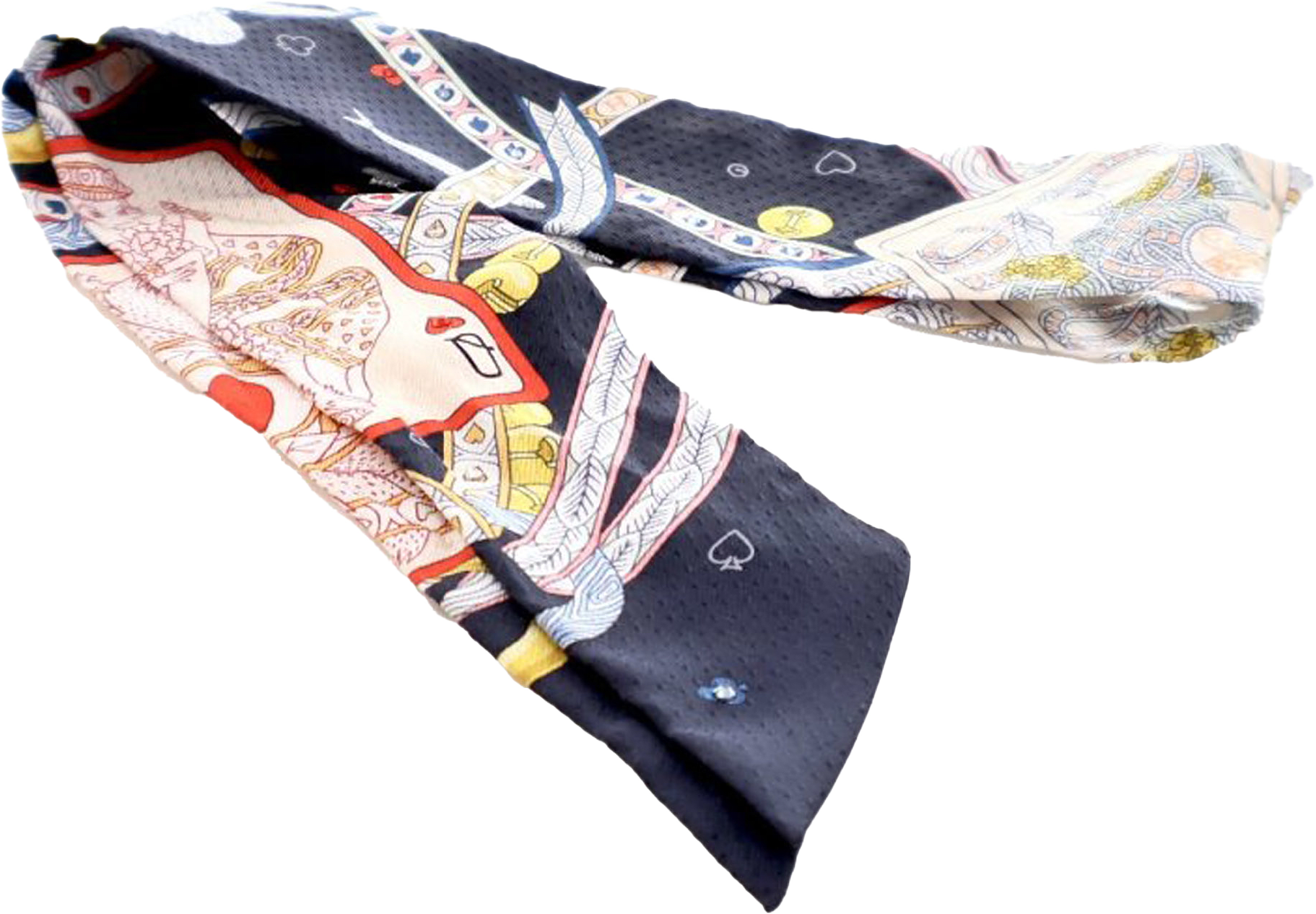 Hermès Dame De Coeur Silk Twilly Scarf, från Luxclusif, i färgen navy.