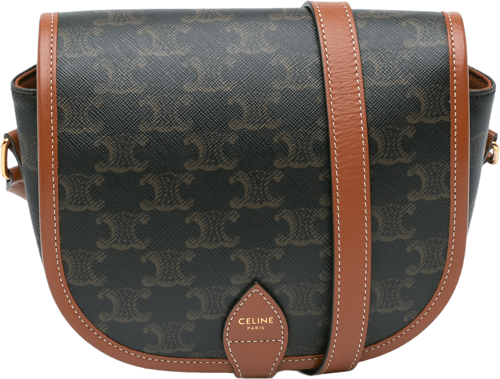 Celine Medium Triomphe Coated Canvas Folco Crossbody