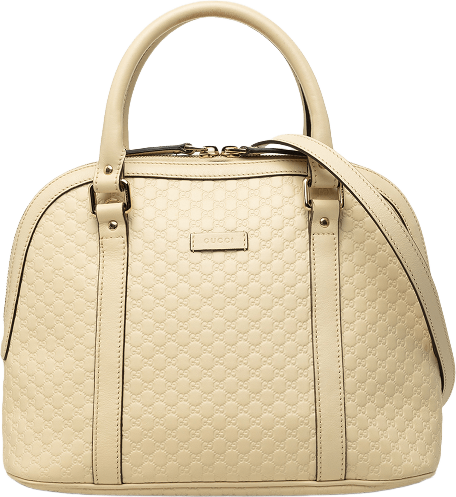 Gucci Medium Microguccissima Dome Satchel, från Luxclusif, i färgen vit.