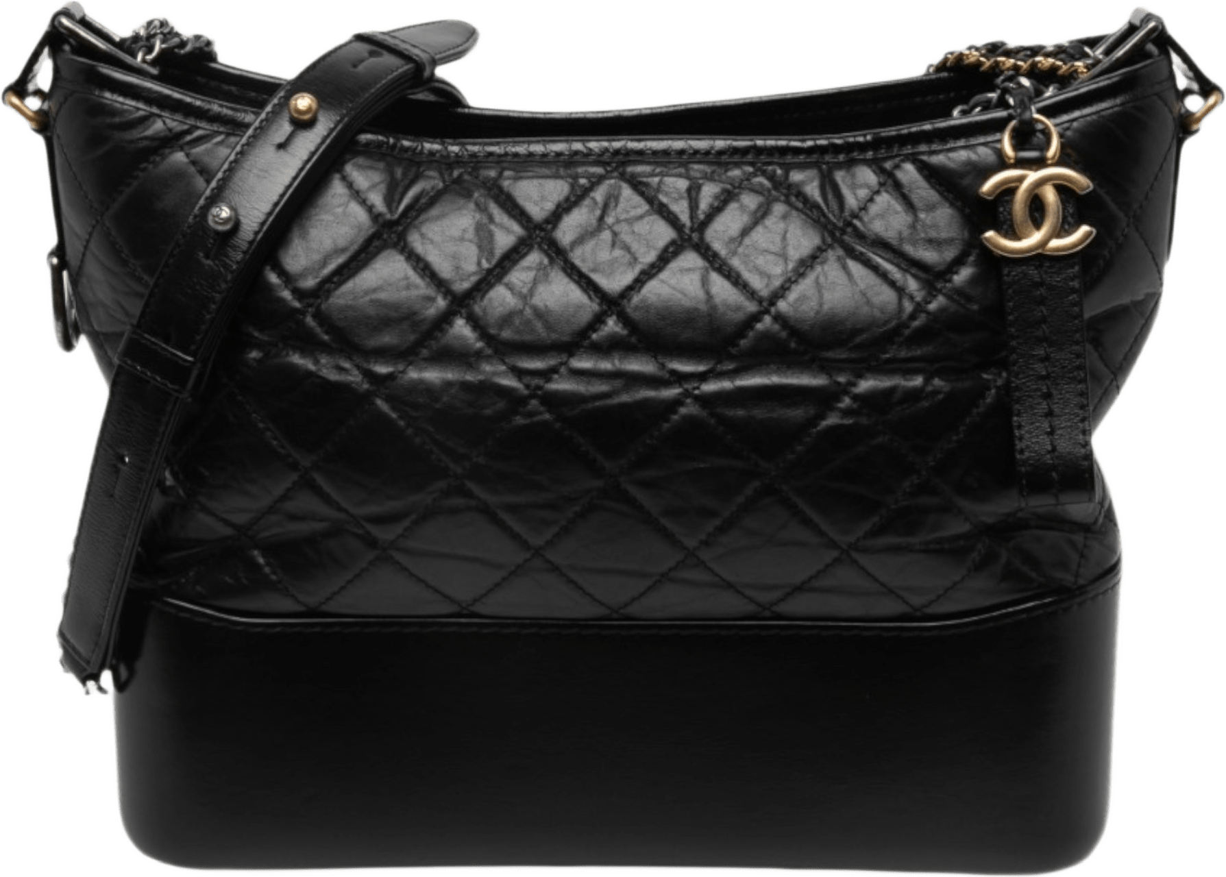 Chanel Medium Aged Calfskin Gabrielle Crossbody, från Luxclusif, i färgen svart.