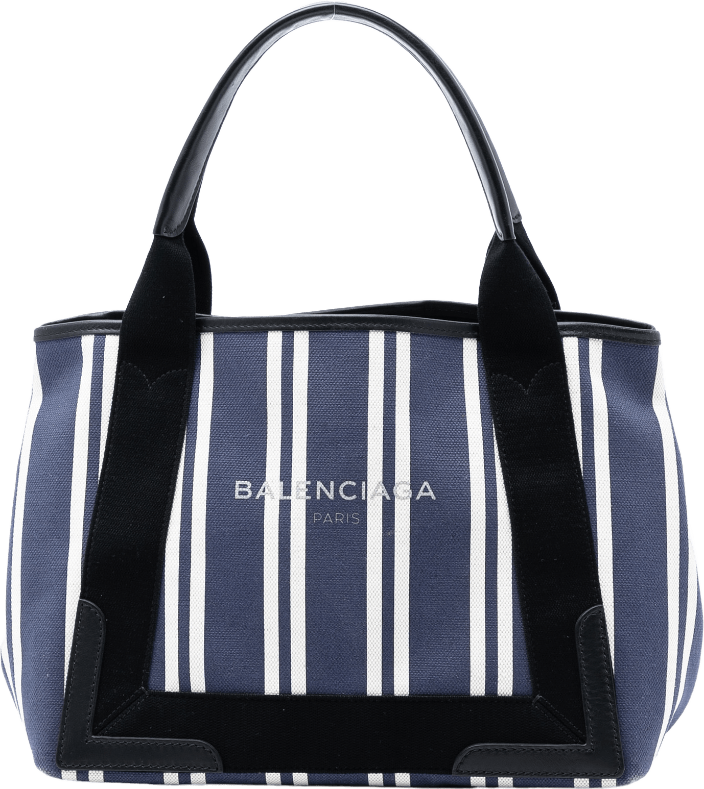 Balenciaga Canvas Striped Navy Cabas S, från Luxclusif, i färgen blue.