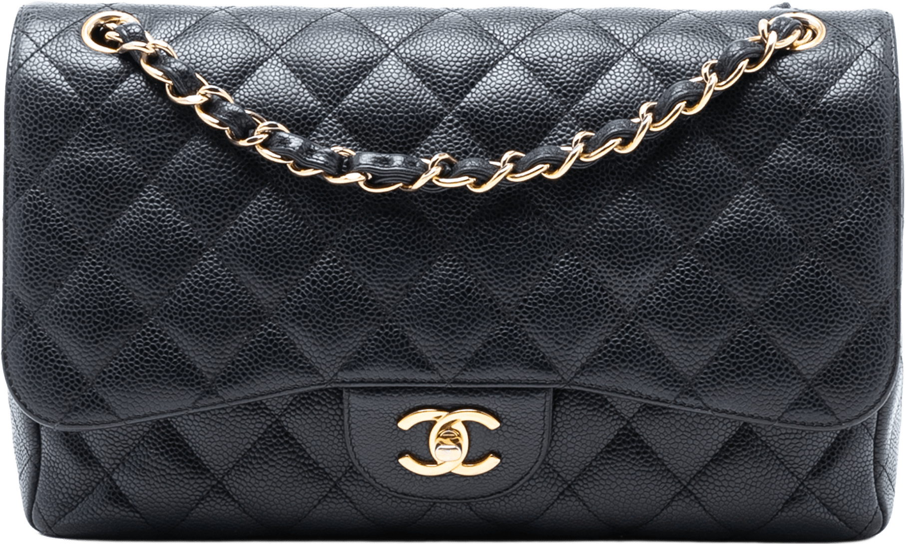 Chanel Jumbo Classic Caviar Double Flap, från Luxclusif, i färgen black.