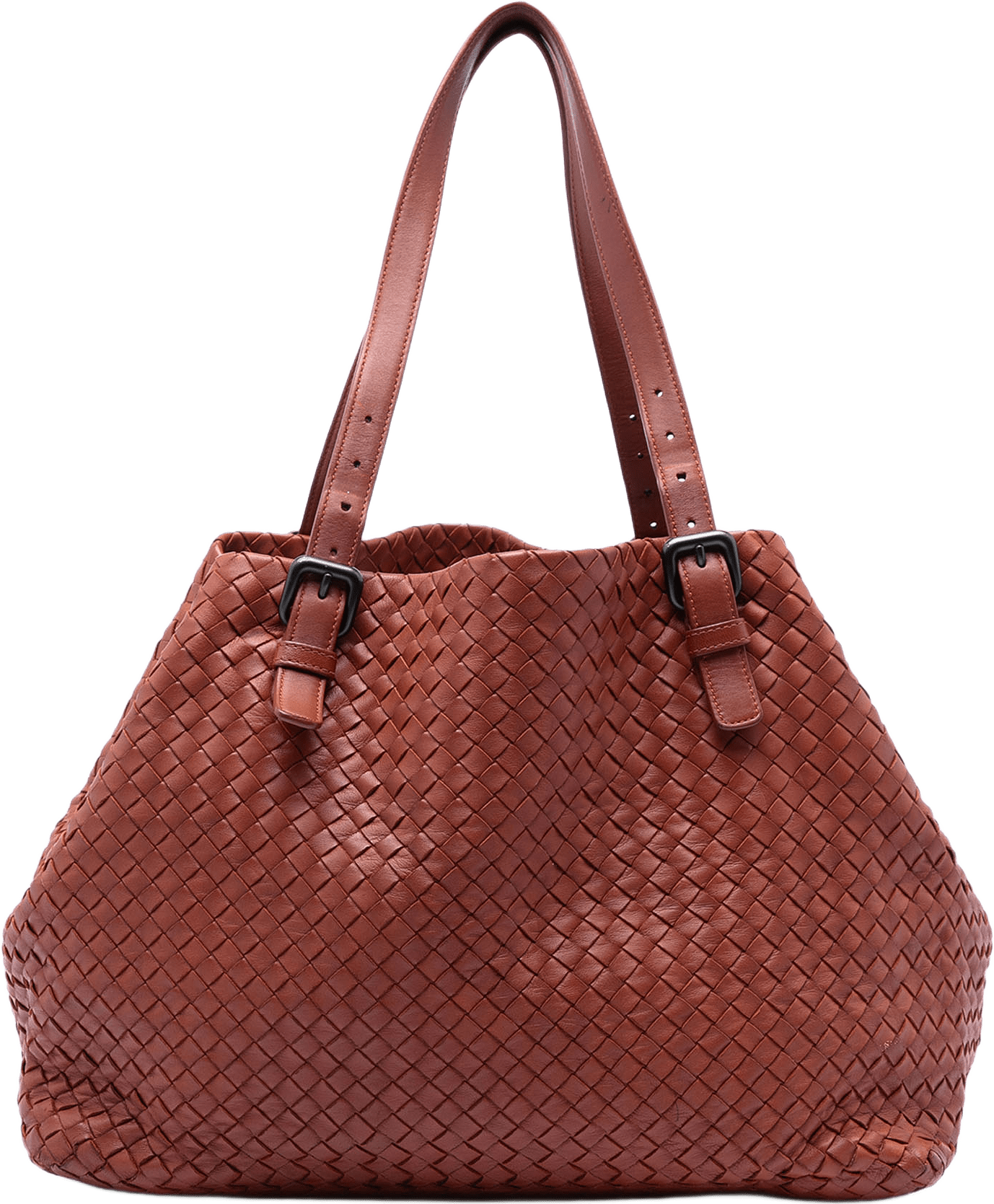 Bottega Veneta Large Nappa Intrecciato Cesta Tote, från Luxclusif, i färgen brick.