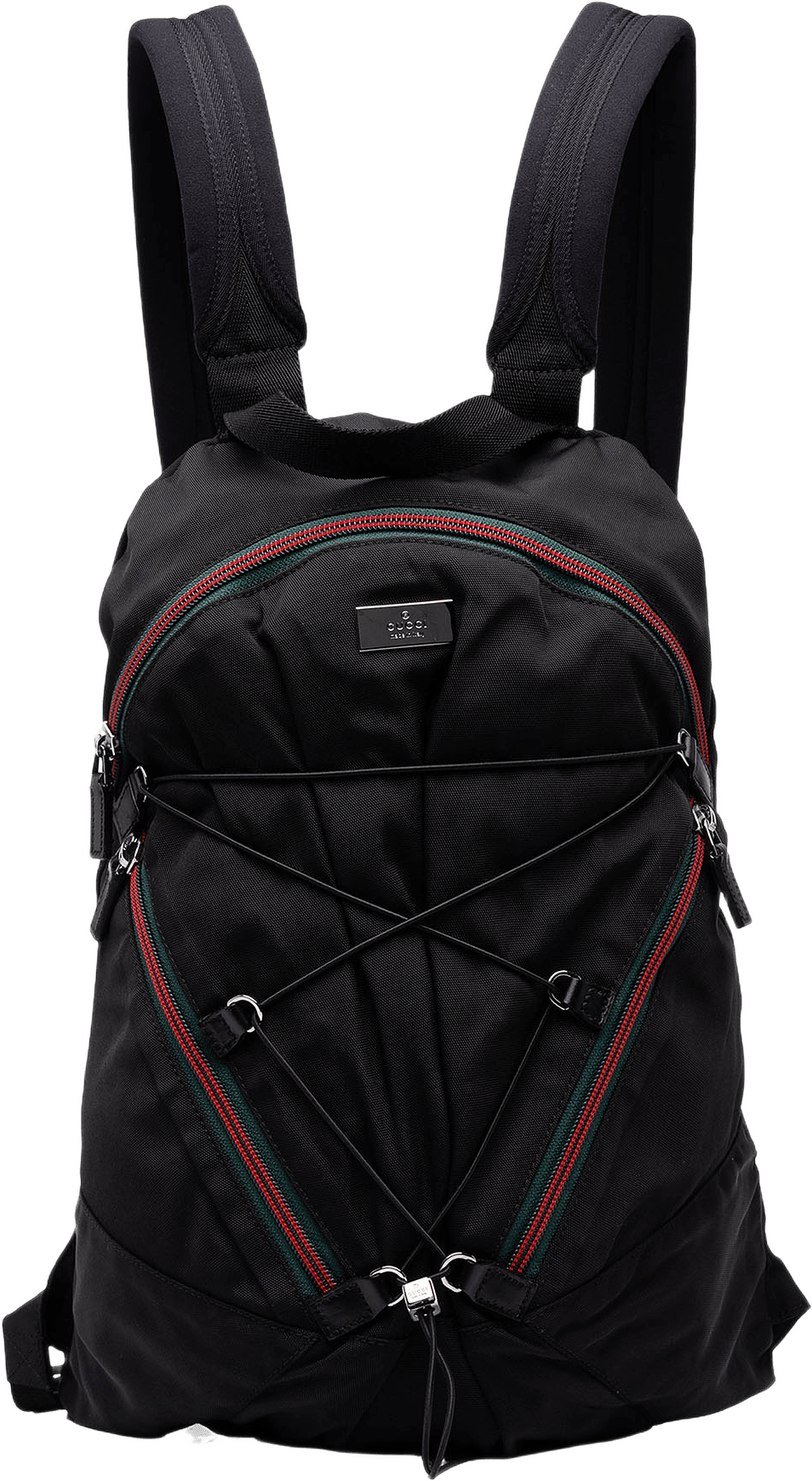 Gucci Nylon Web Backpack, från Luxclusif, i färgen svart.