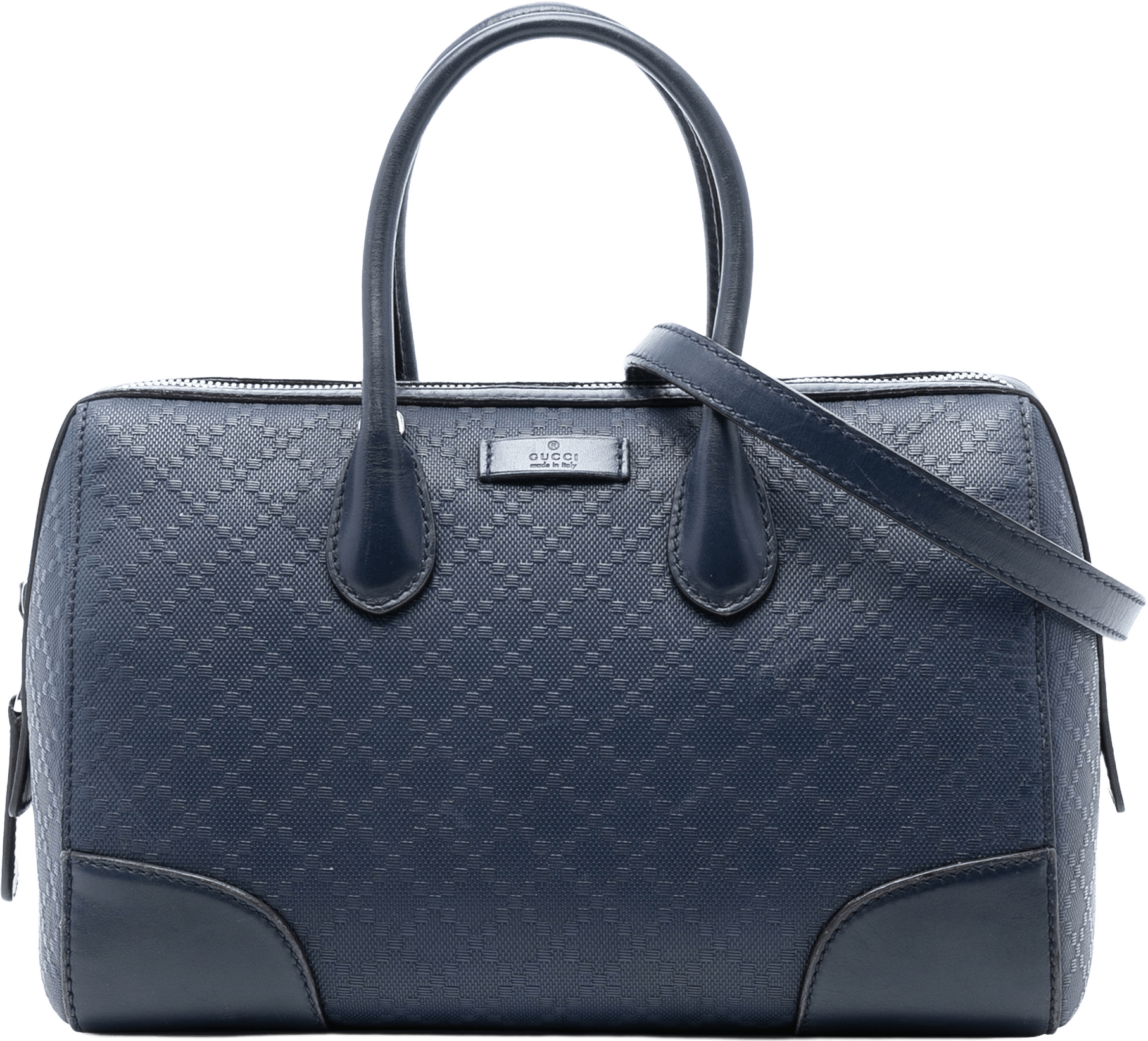 Gucci Diamante Leather Boston Bag, från Luxclusif, i färgen blue.