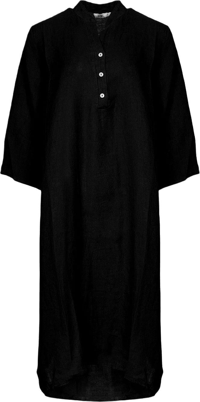 18970p, Long Shirt Dress With Pocket, Linen - Black, från Tiffany, i färgen black.