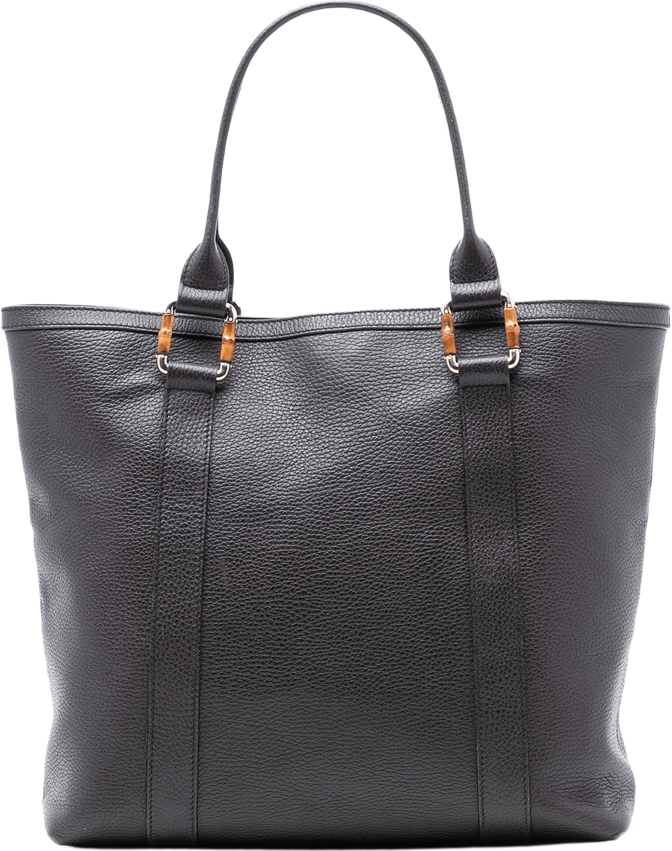 Gucci Grained Calfskin Bamboo Shopper Tote, från Luxclusif, i färgen black.