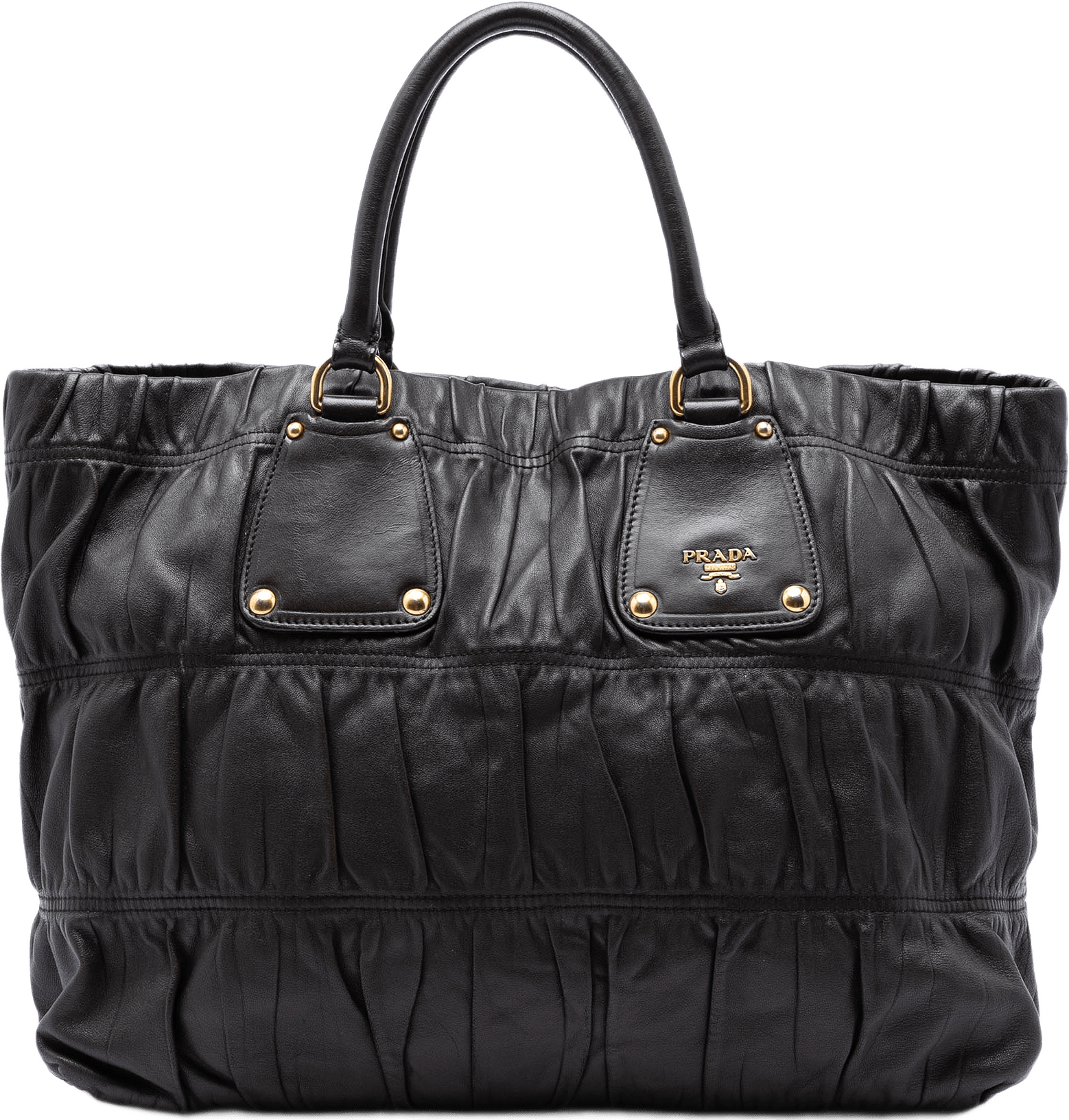 Prada Nappa Gaufre Satchel, från Luxclusif, i färgen dark brown.