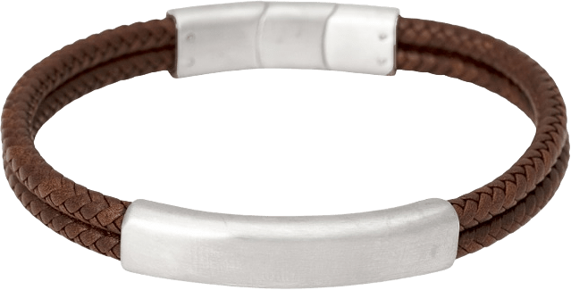 Larry Läderarmband, från by BILLGREN, i färgen brown/steel.