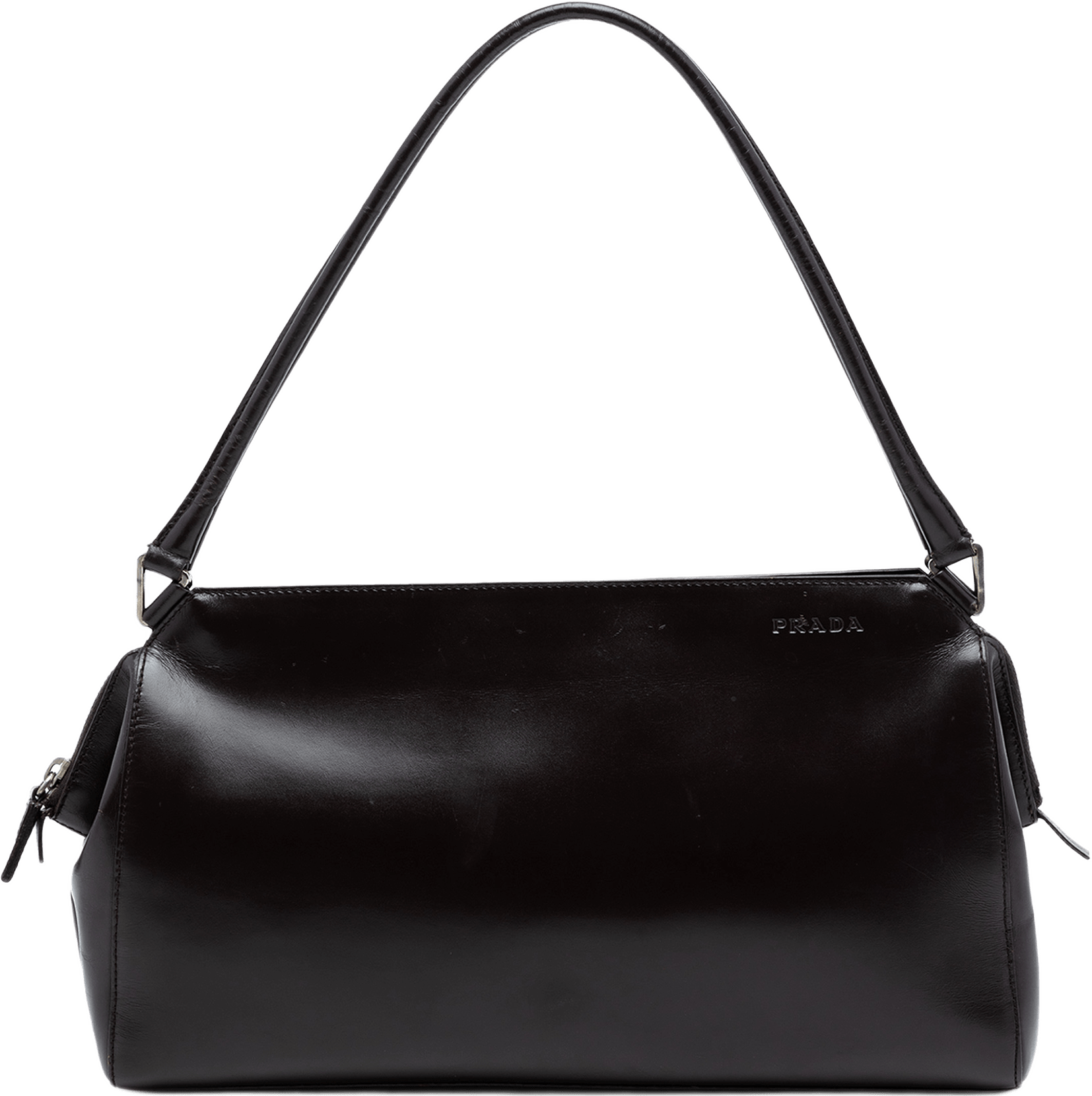 Prada Leather Shoulder Bag, från Luxclusif, i färgen black.
