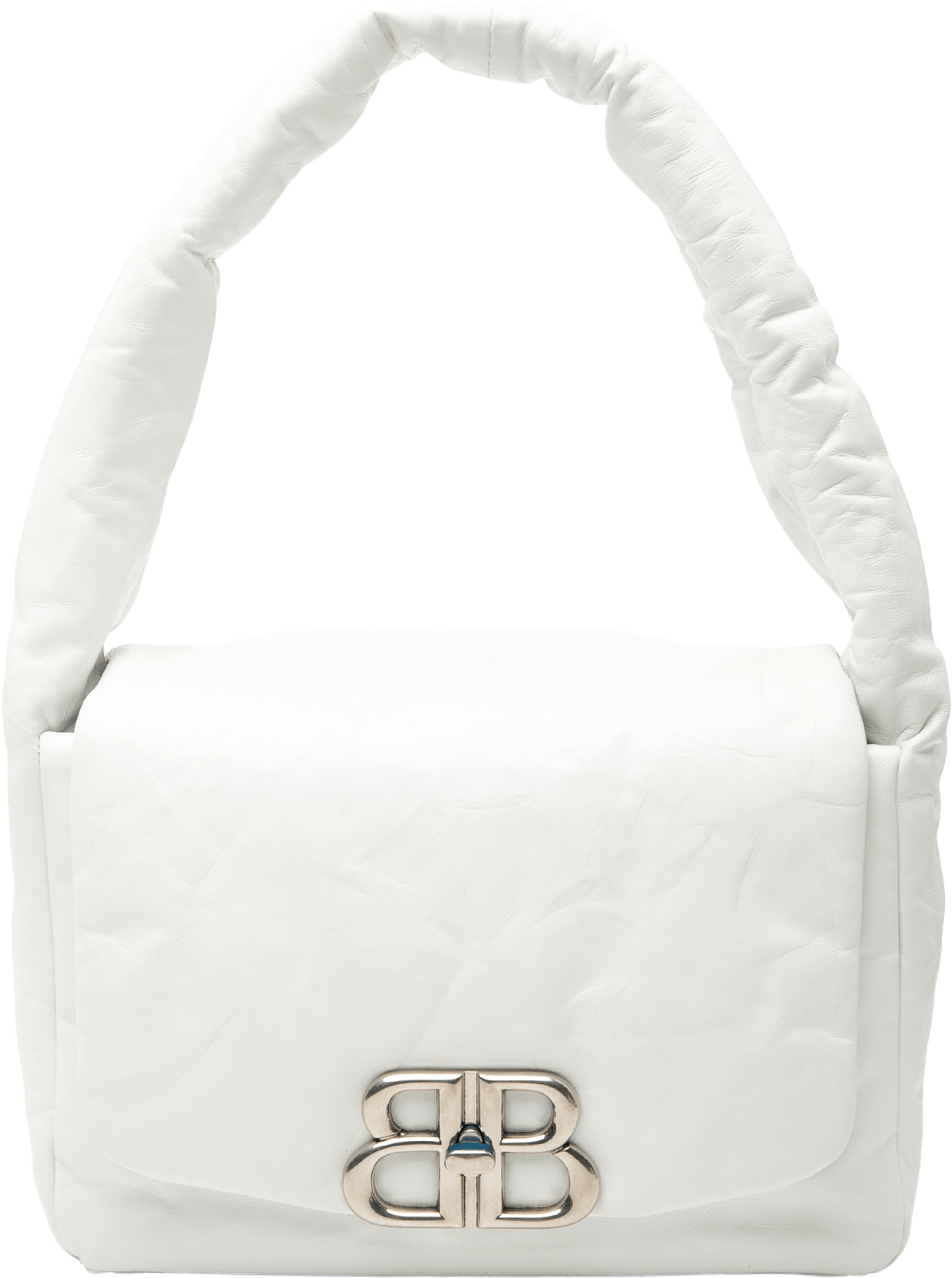 Balenciaga Small Calfskin Monaco Sling Shoulder Bag, från Luxclusif, i färgen white.