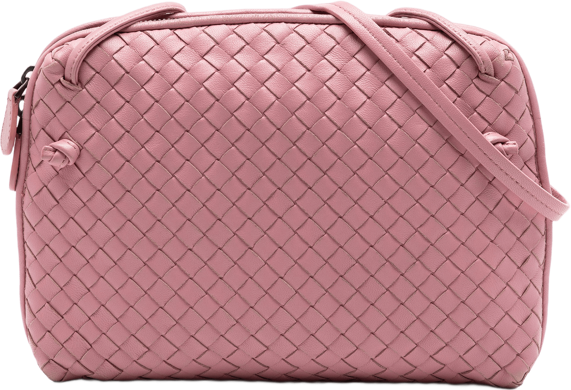 Bottega Veneta Nappa Intrecciato Nodini Crossbody, från Luxclusif, i färgen pink.