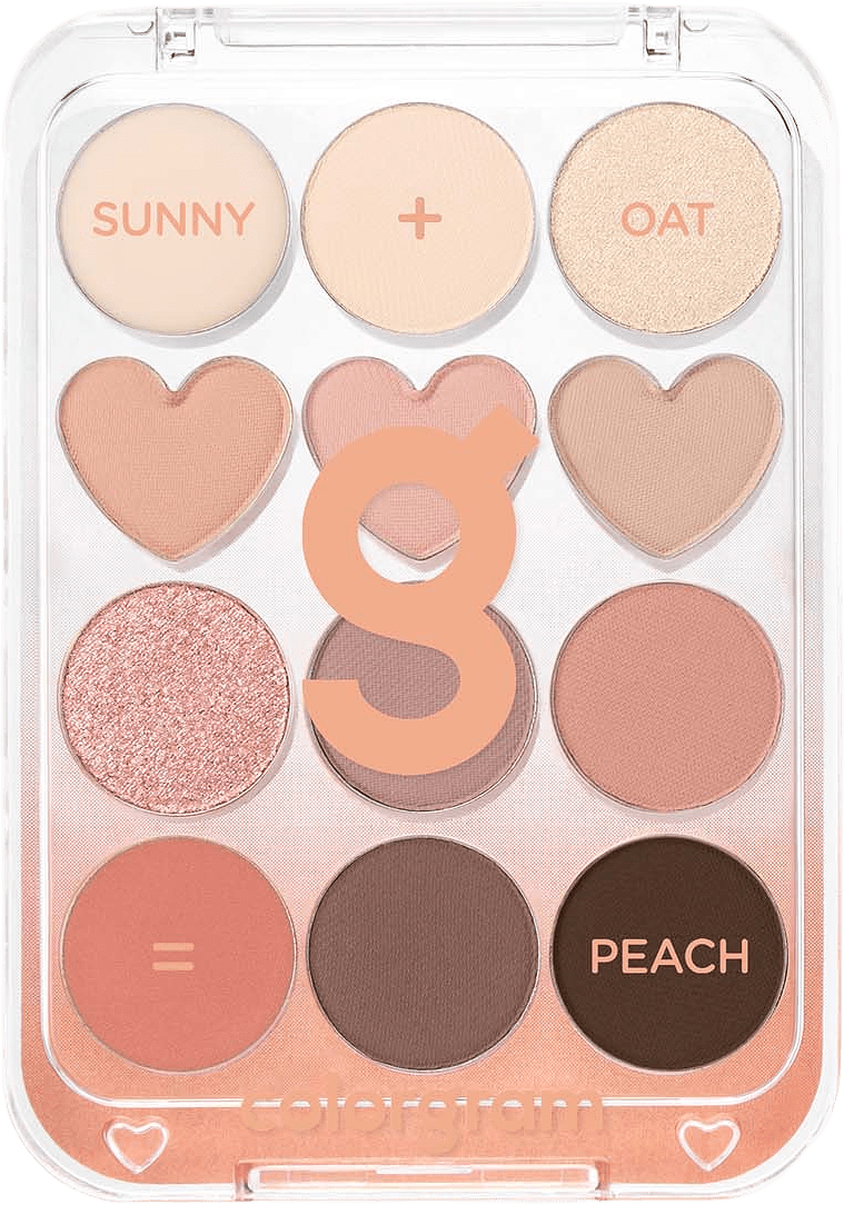 Pin Point Eyeshadow Palette, från Colorgram, i färgen Peach+coral.