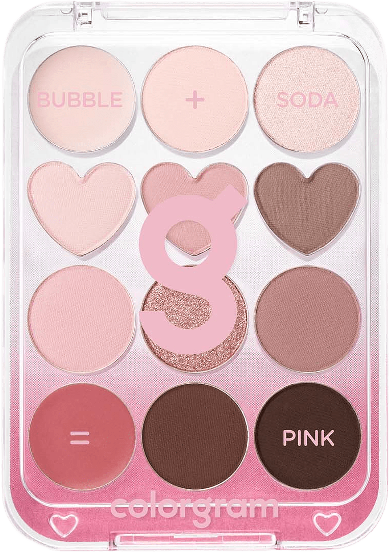 Pin Point Eyeshadow Palette, från Colorgram, i färgen Pink+mauve.