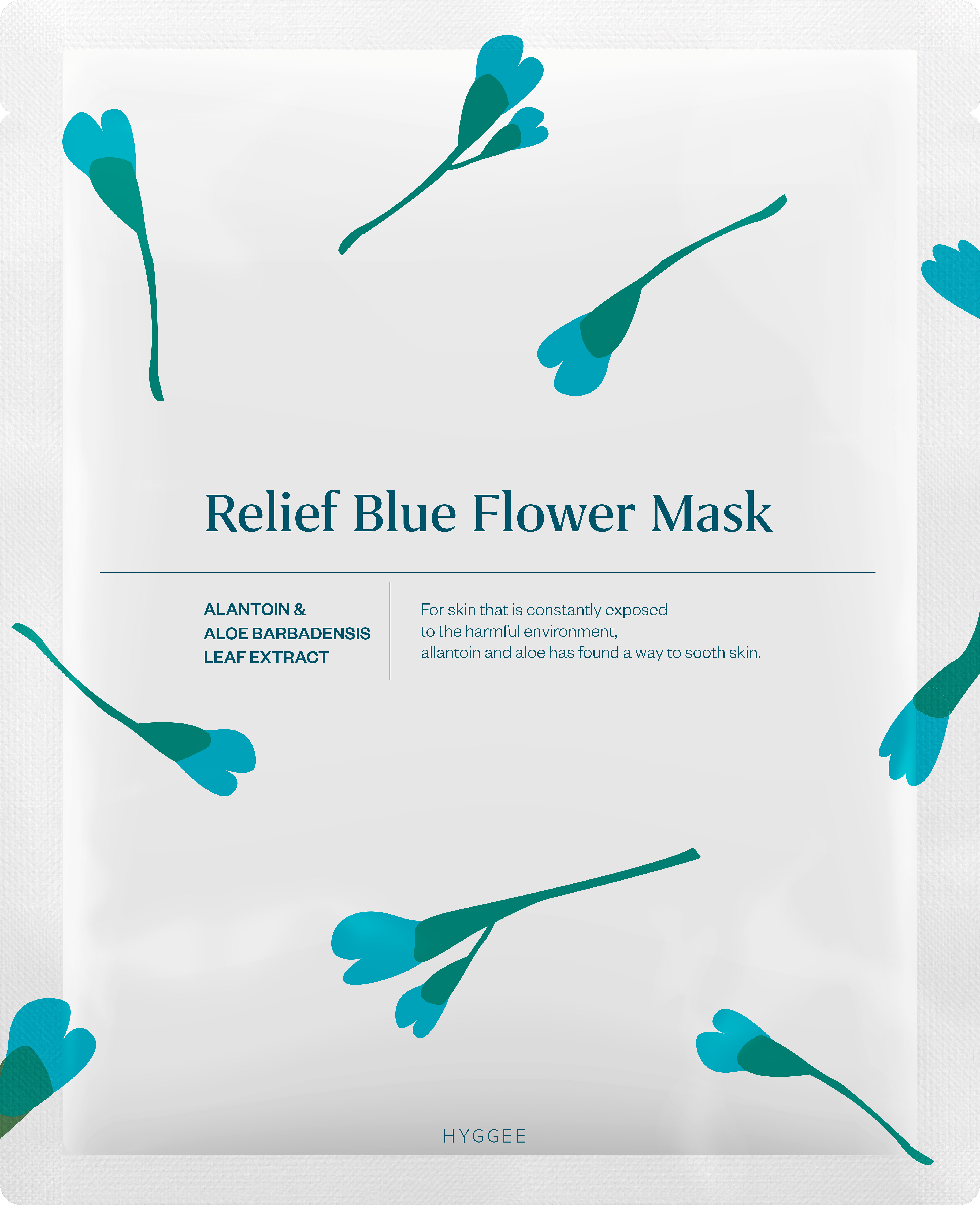 Blue Flower Relief Flower Mask, från HYGGEE.
