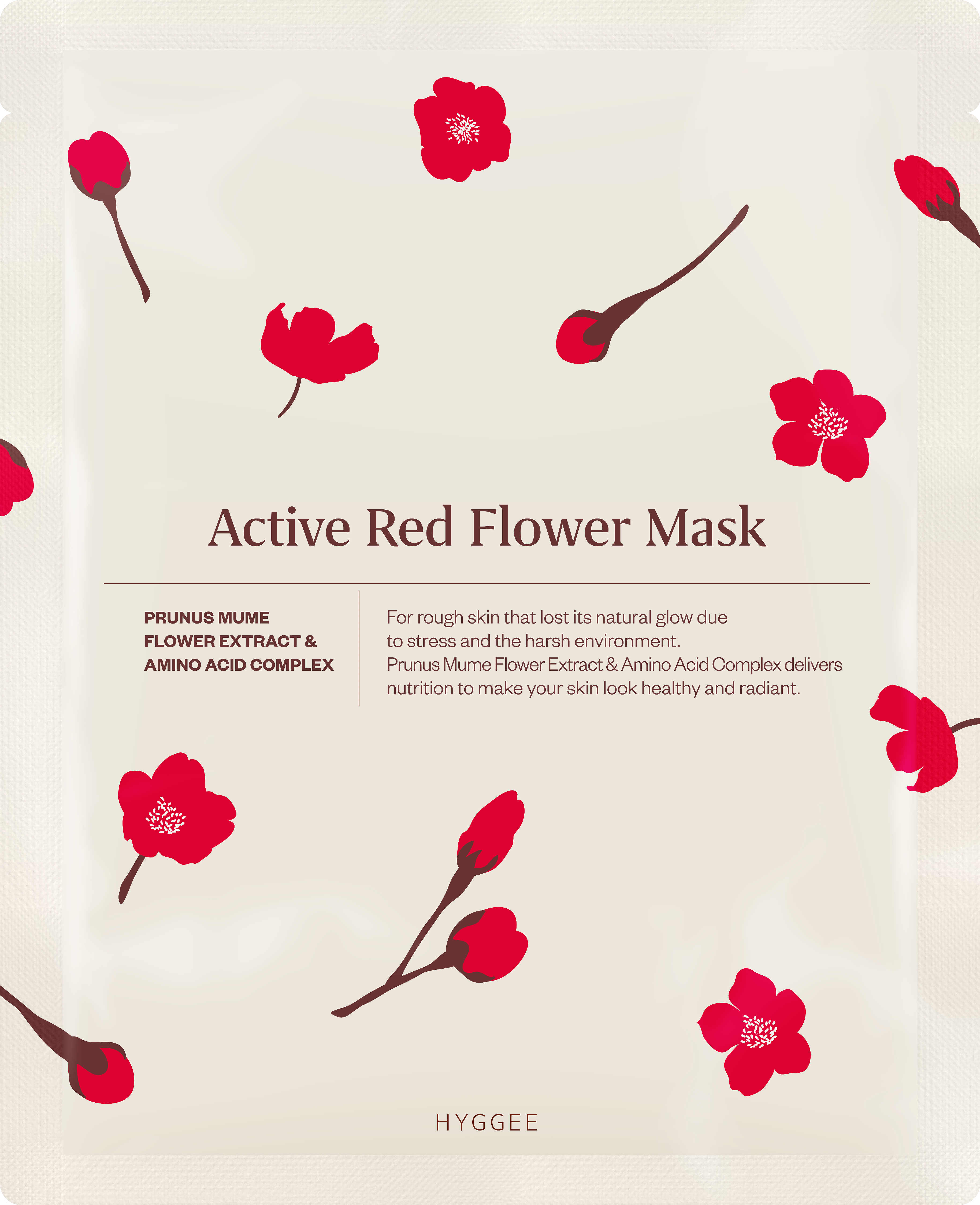 Red Flower Active Mask, från HYGGEE.