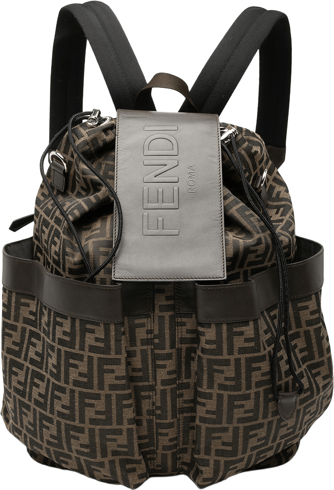 Fendi Large Zucca Canvas Strike Backpack, från Luxclusif, i färgen brown.