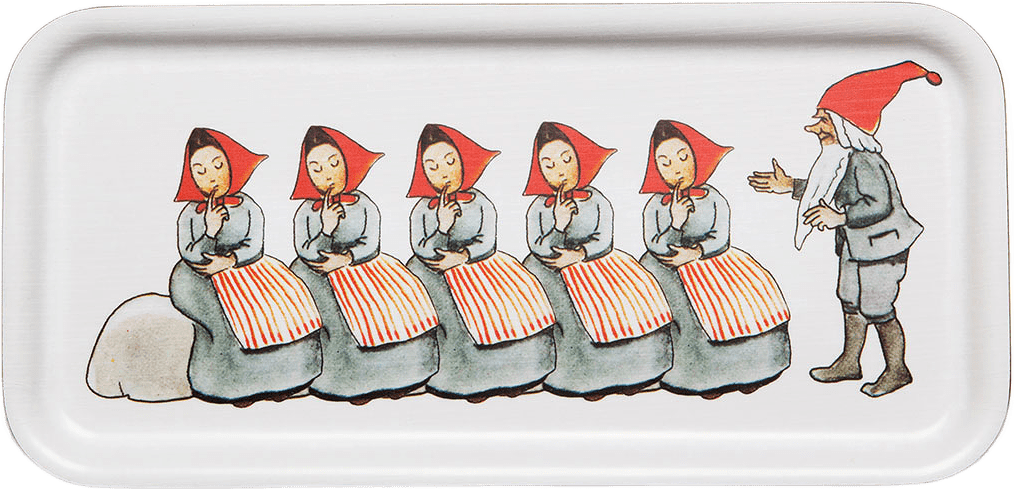 Elsa Beskow Bricka 13x28cm Elf Family, från Design House Stockholm, i färgen White.