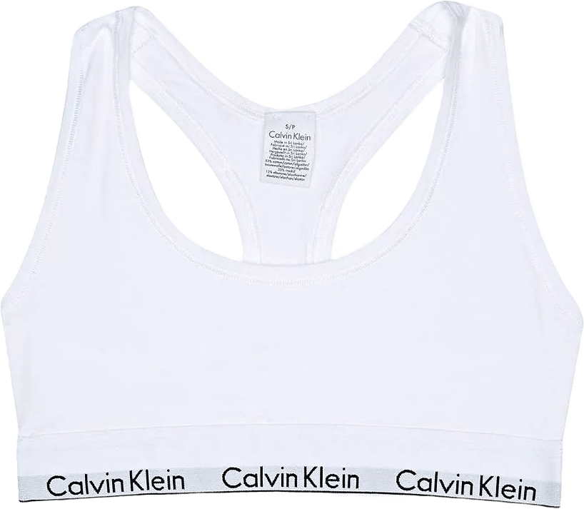 Bralette, ovadderad i skön Bomull & modal blandning, från Calvin Klein, i färgen White.